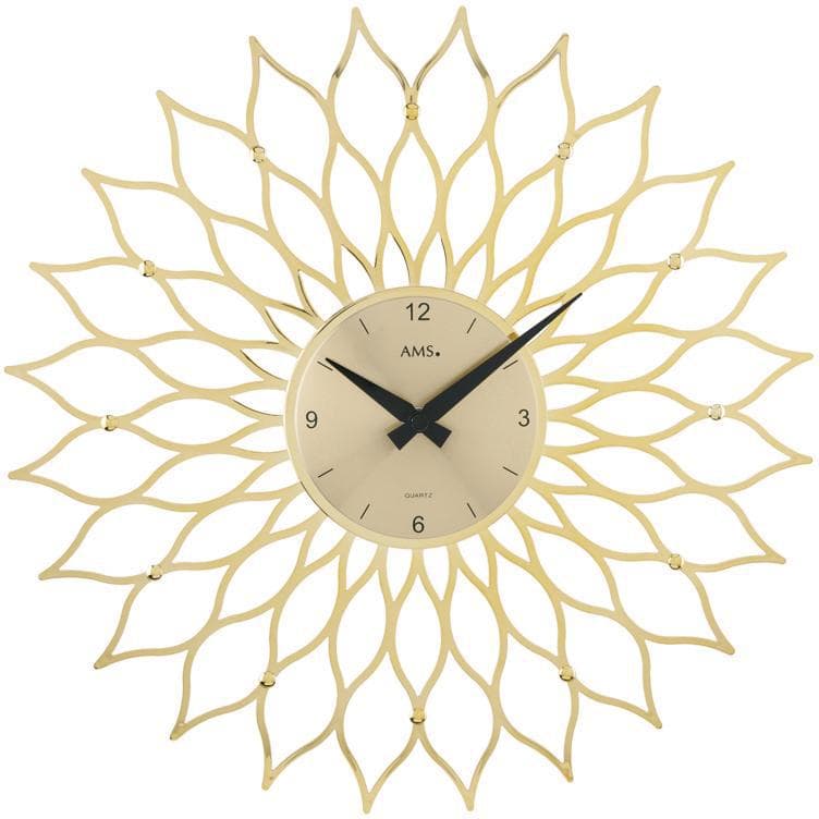AMS Wanduhr W9359 Gold Modernes Design