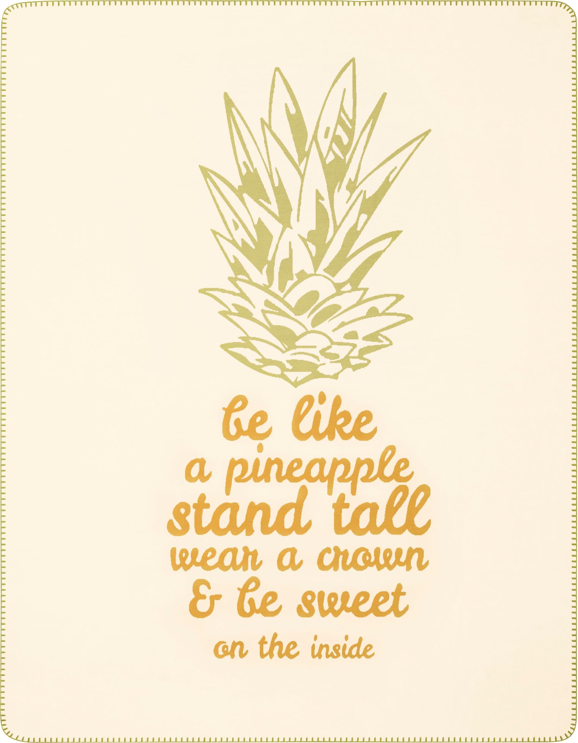 Kinderdecke BIEDERLACK Pineapple Beige Grün Baumwolle Polyacryl Polyester 150x200 cm
