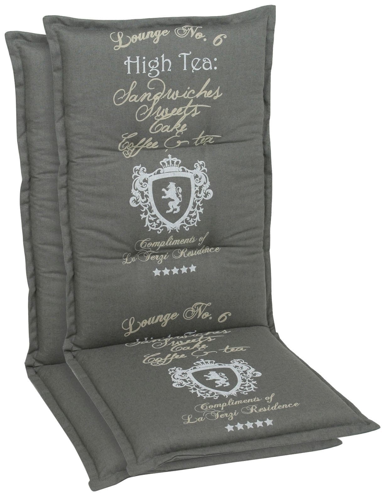 GO-DE Hochlehnerauflage High Tea Anthrazit 2er Set
