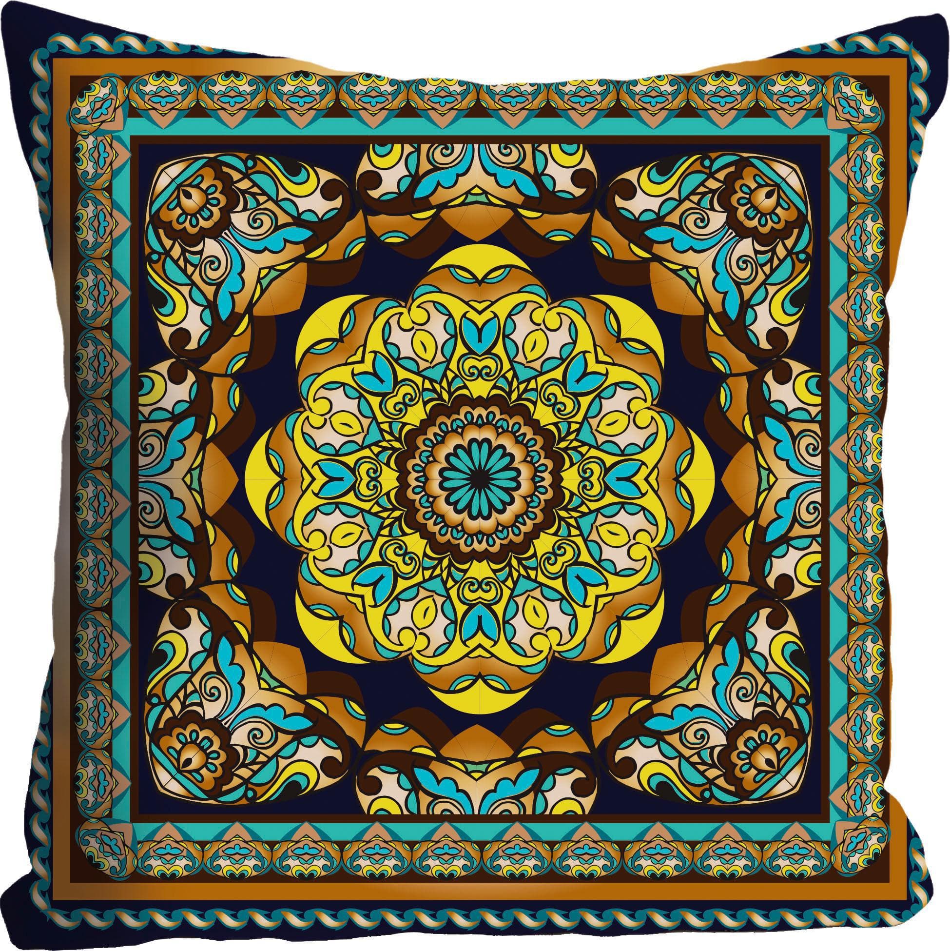QUEENCE Dekokissen Ornament Bunt Polyester Kissenhülle