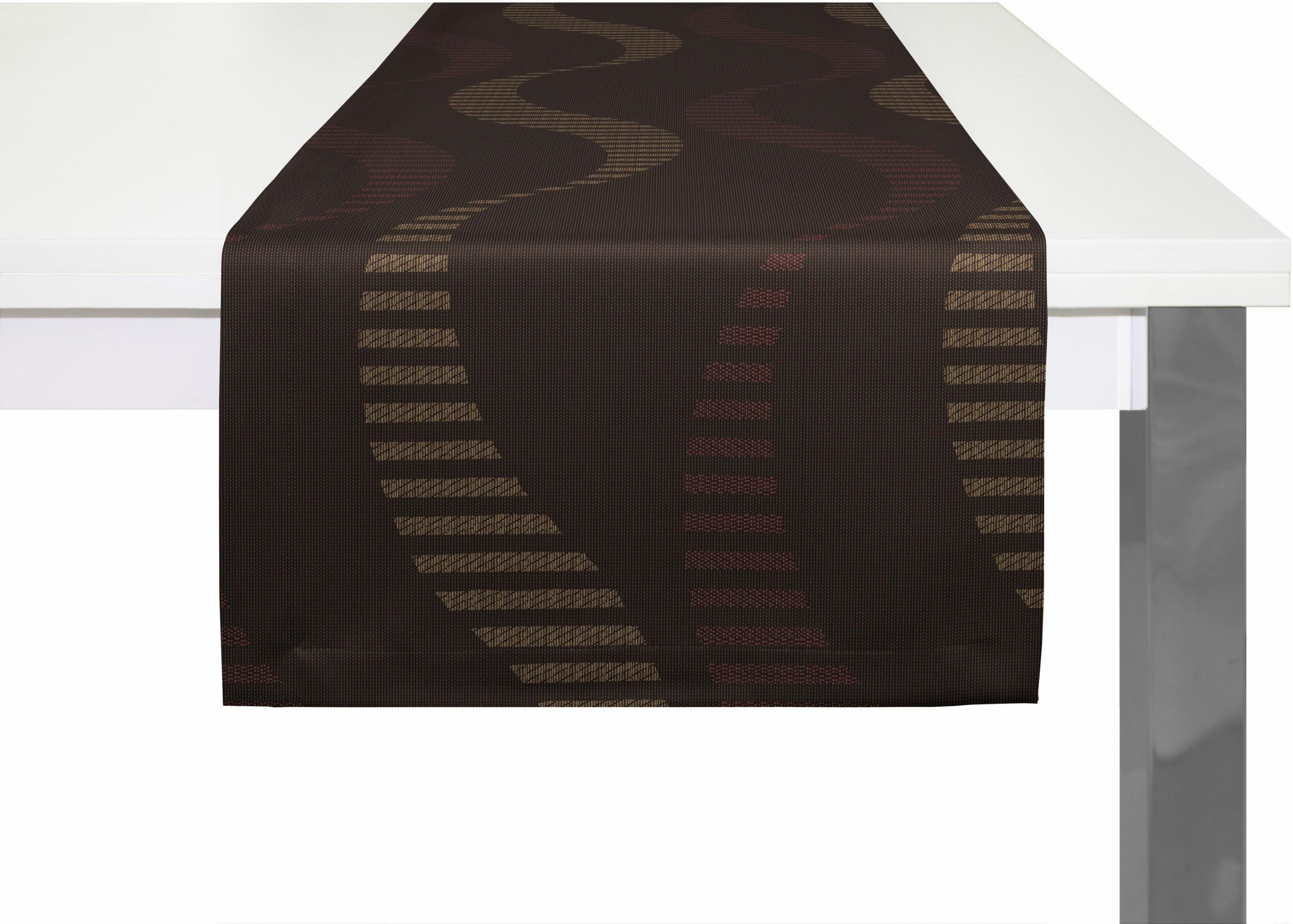WIRTH Tischläufer LUPARA Braun 40x150cm Baumwolle Polyester