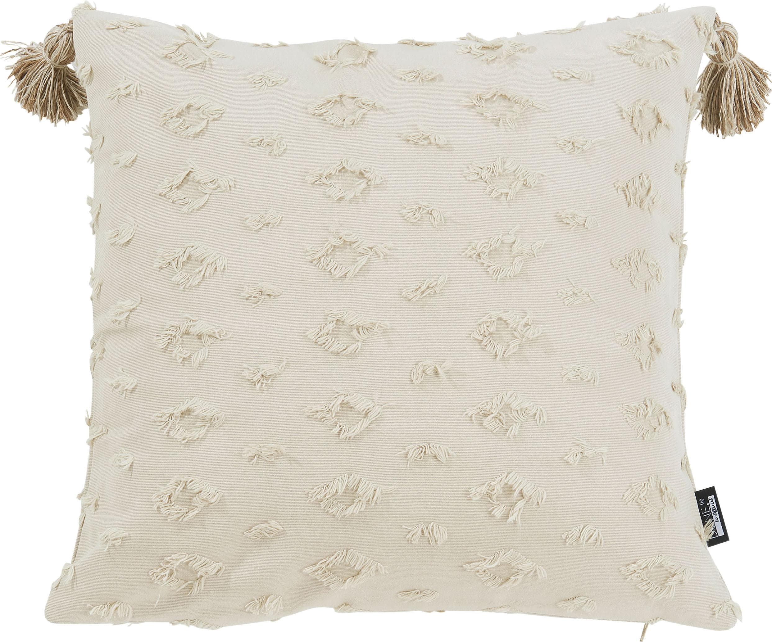 Dekokissen aus Baumwolle, beige, 45x45 cm, Vintage-Stil