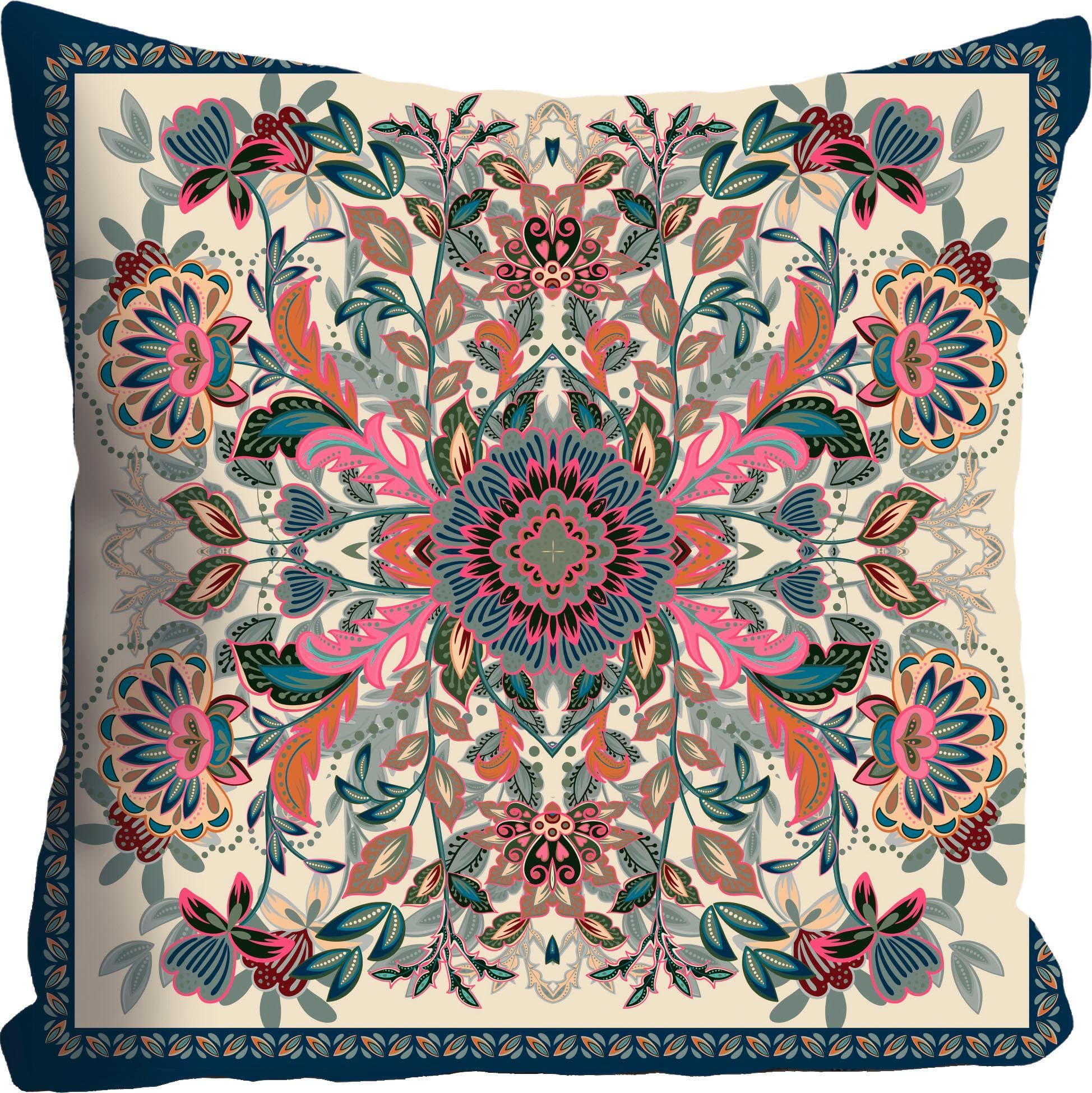 QUEENCE Dekokissenhülle Ornament Bunt 40x40 cm Polyester