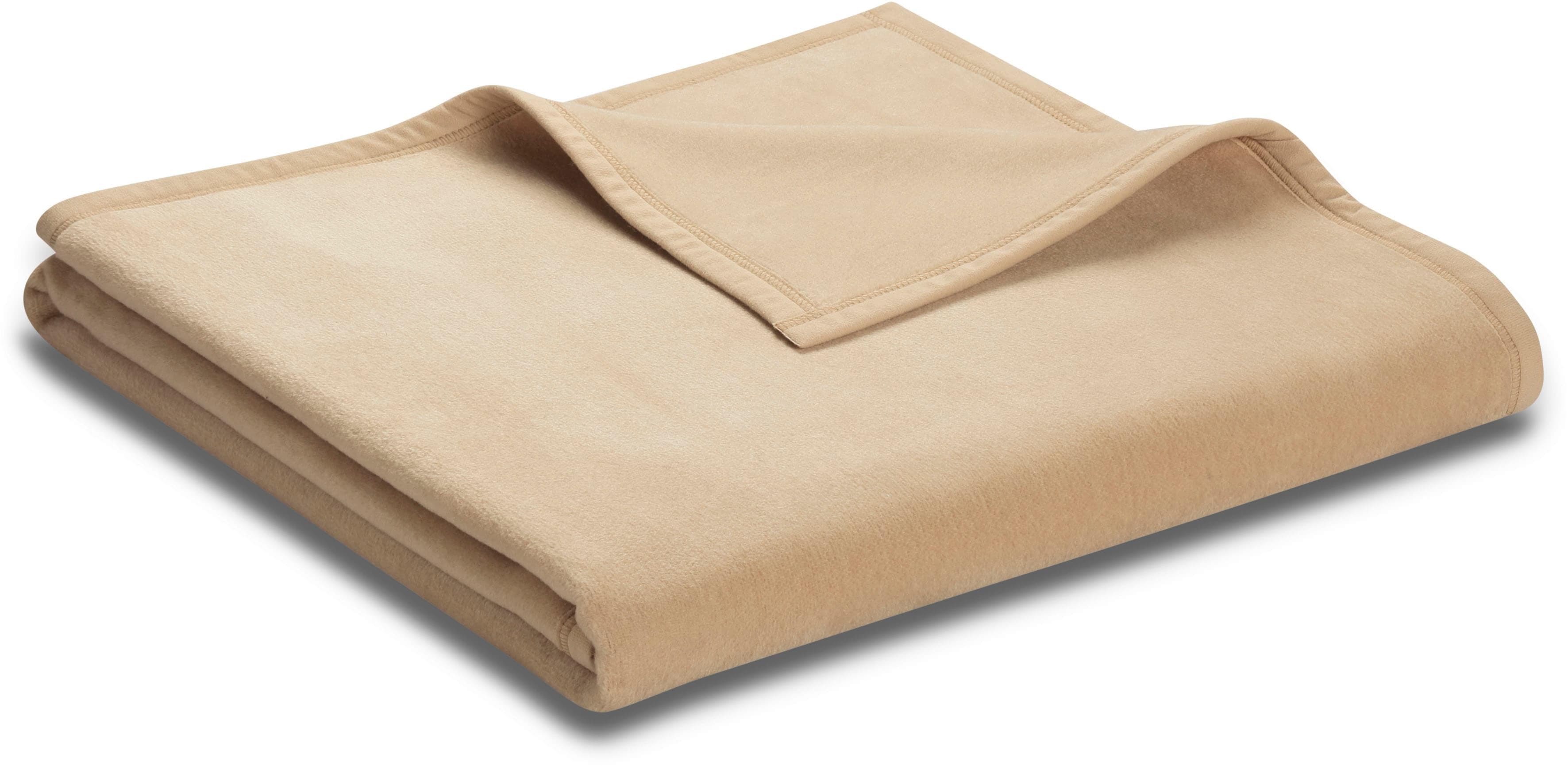 BIEDERLACK Wohndecke Unicolour Beige Kuscheldecke Baumwolle