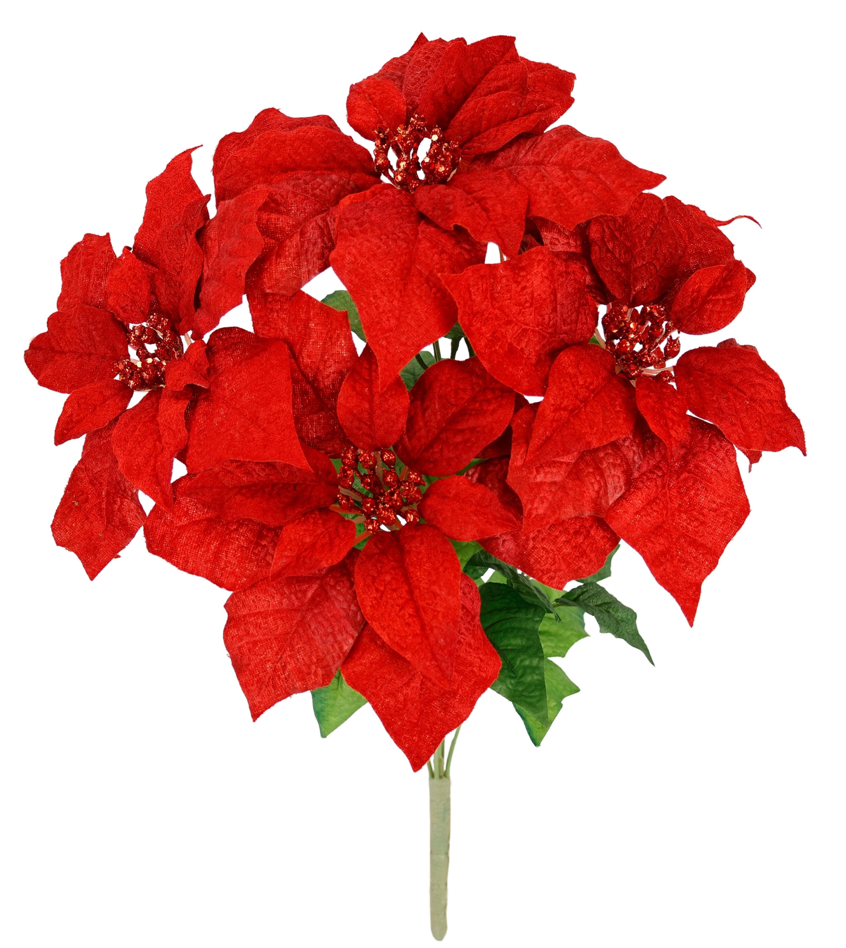 I.GE.A. Kunstblumenstrauß Poinsettia Rot Polyester