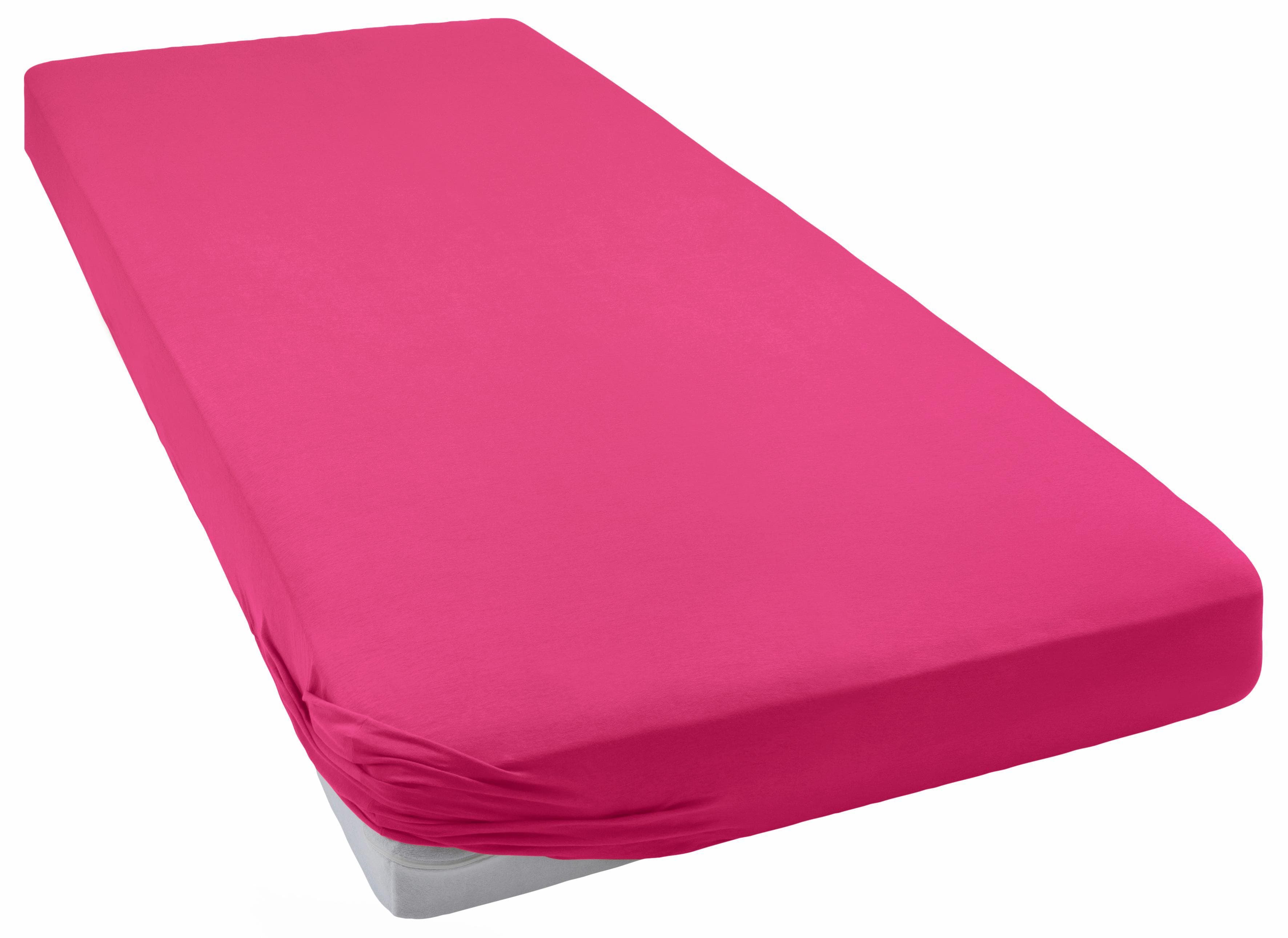 BELLANA Spannbettlaken Jersey Classic Fuchsia 100% Baumwolle