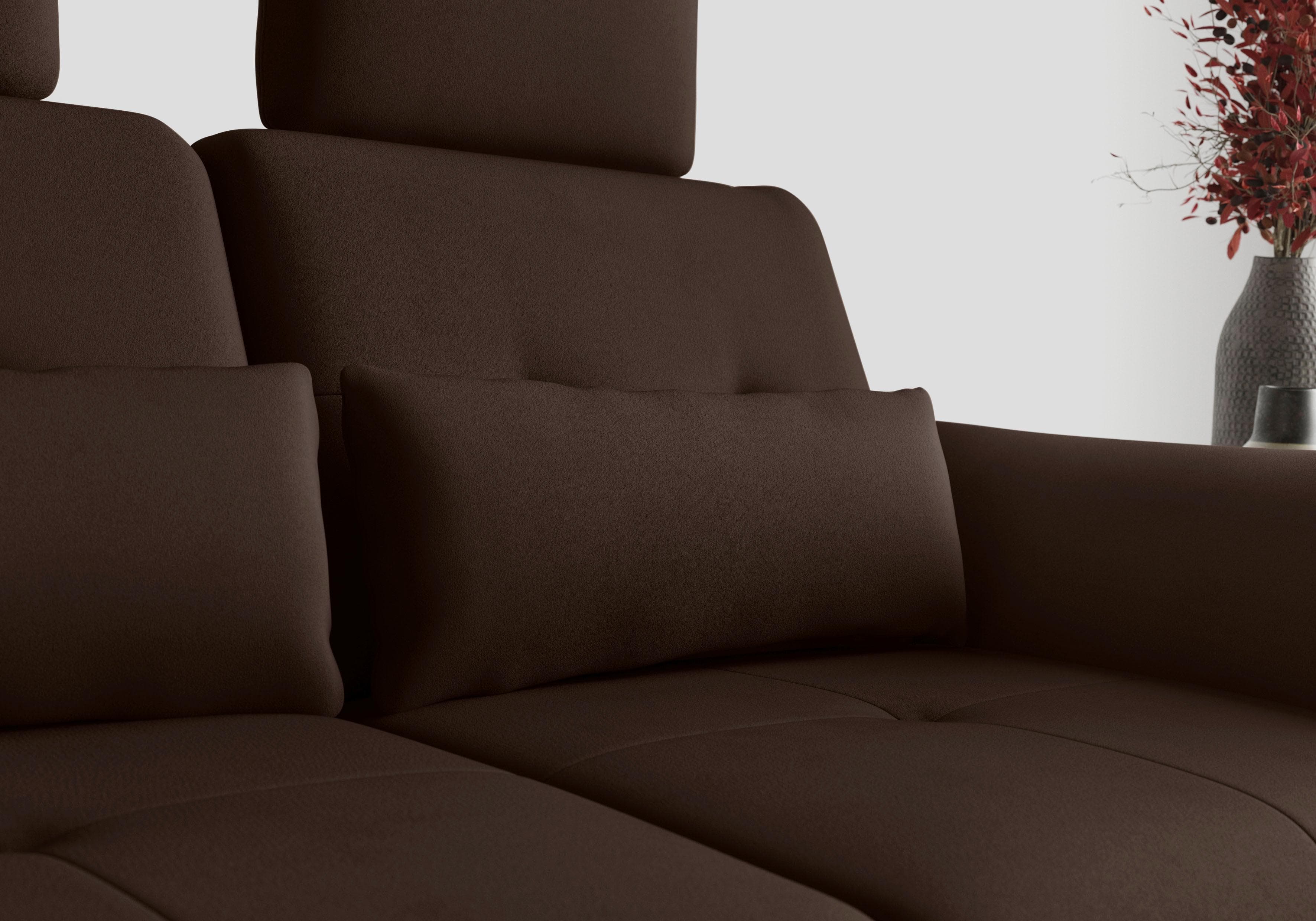 SIT & MORE Sofakissen Göteborg Dunkelbraun Luxus-Microfaser