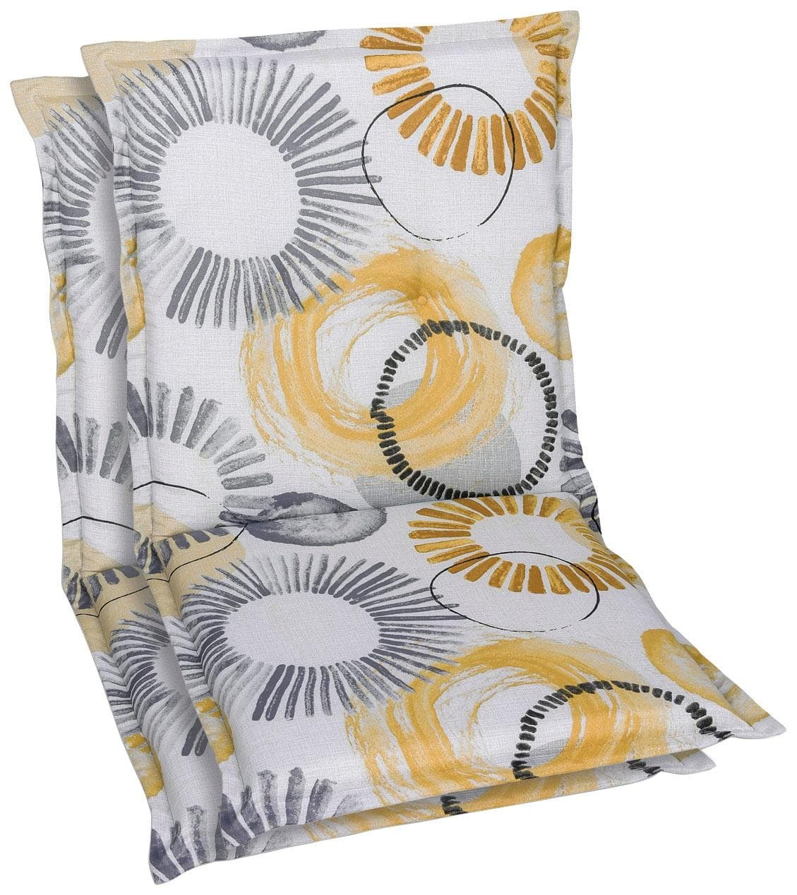 GO-DE Sesselauflage Beige 2er Set Kreismuster