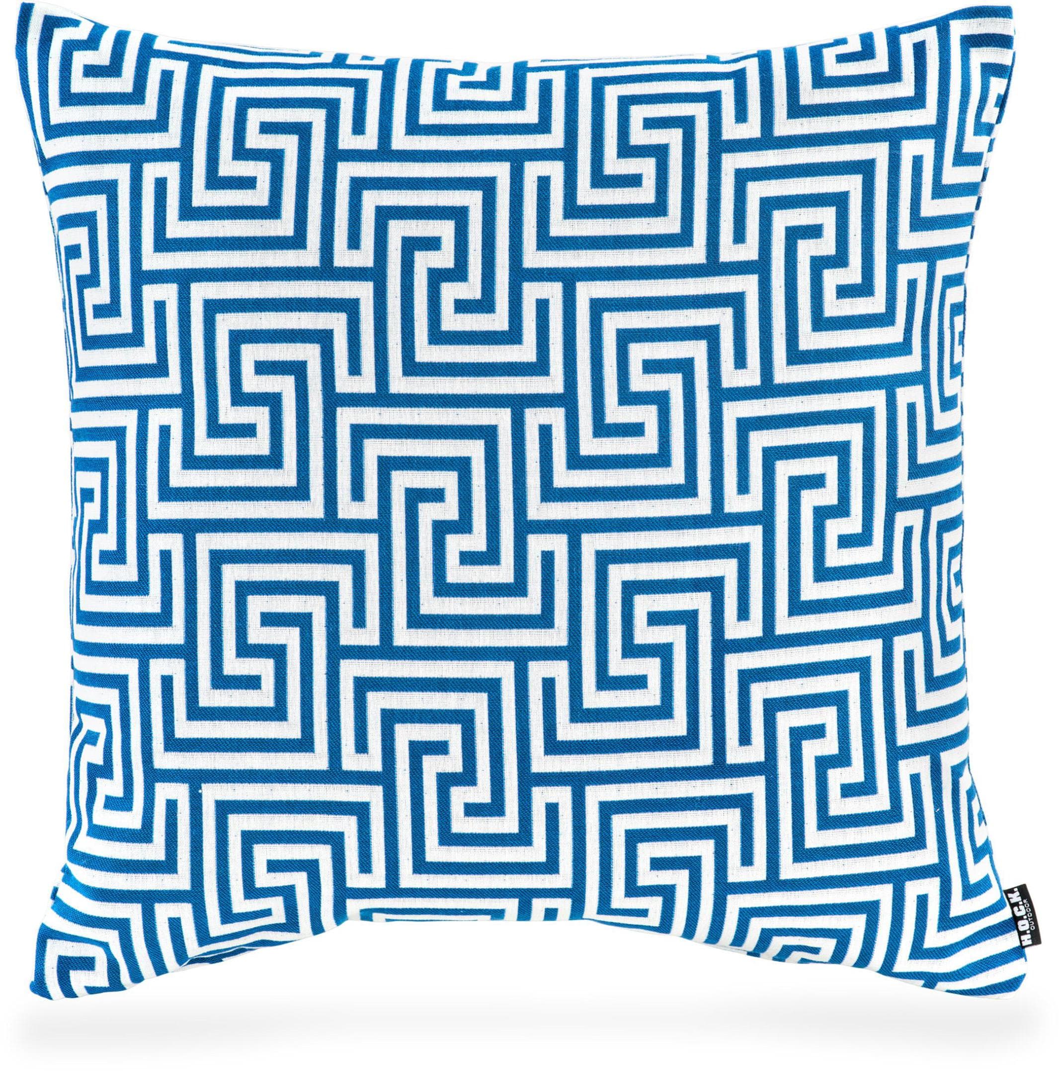 H.O.C.K. Dekokissen Gauzy blue No 16 Blau Gemustert Outdoor