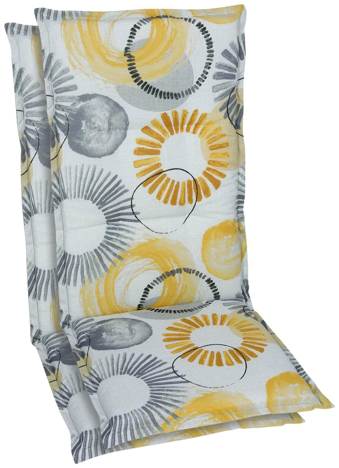 GO-DE Sesselauflage Beige 2er Set Kreismuster