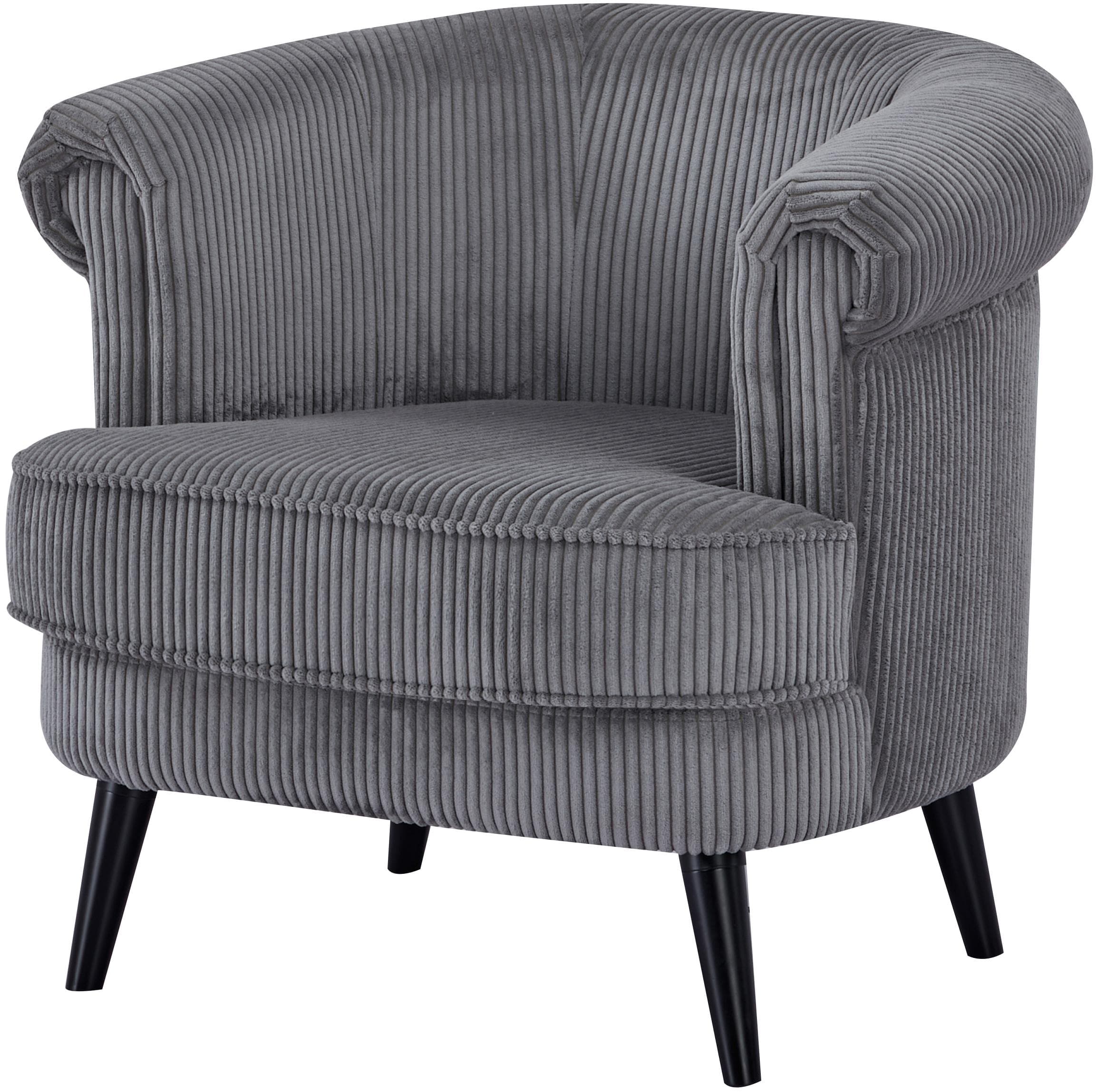 INOSIGN Sessel HUTSELL Grau Cord Webstoff TV-Relax