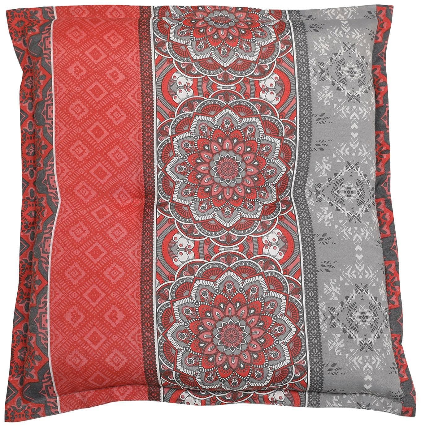 GO-DE Hockerauflage Rot Grau 50x50x8cm