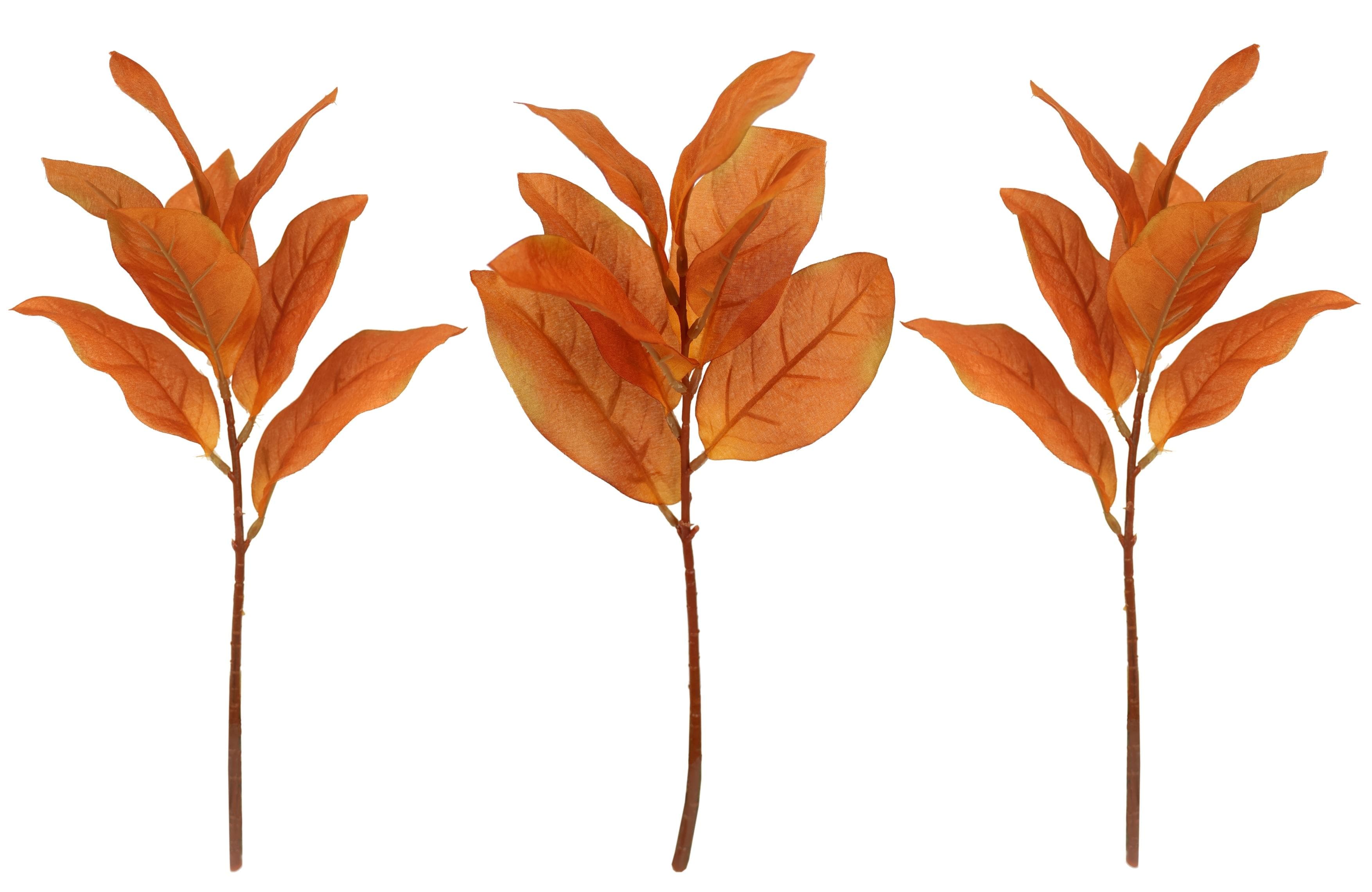 I.GE.A. Kunstblume Herbstlaub-Busch Orange Polyester