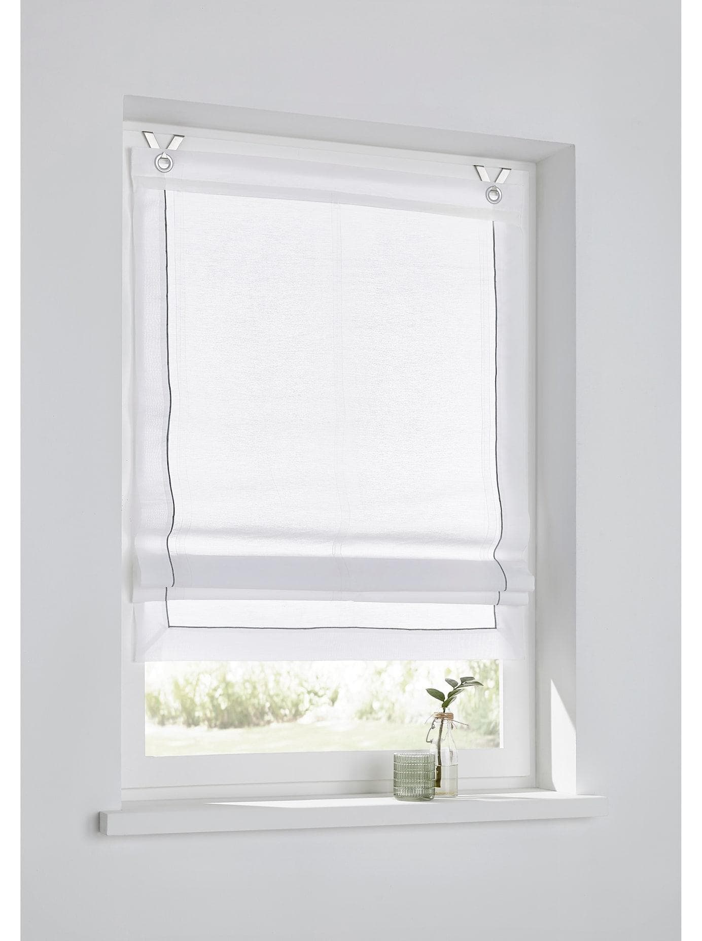 Raffrollo HEINE HOME Gr. 4 Weiß/Grau 100x140cm