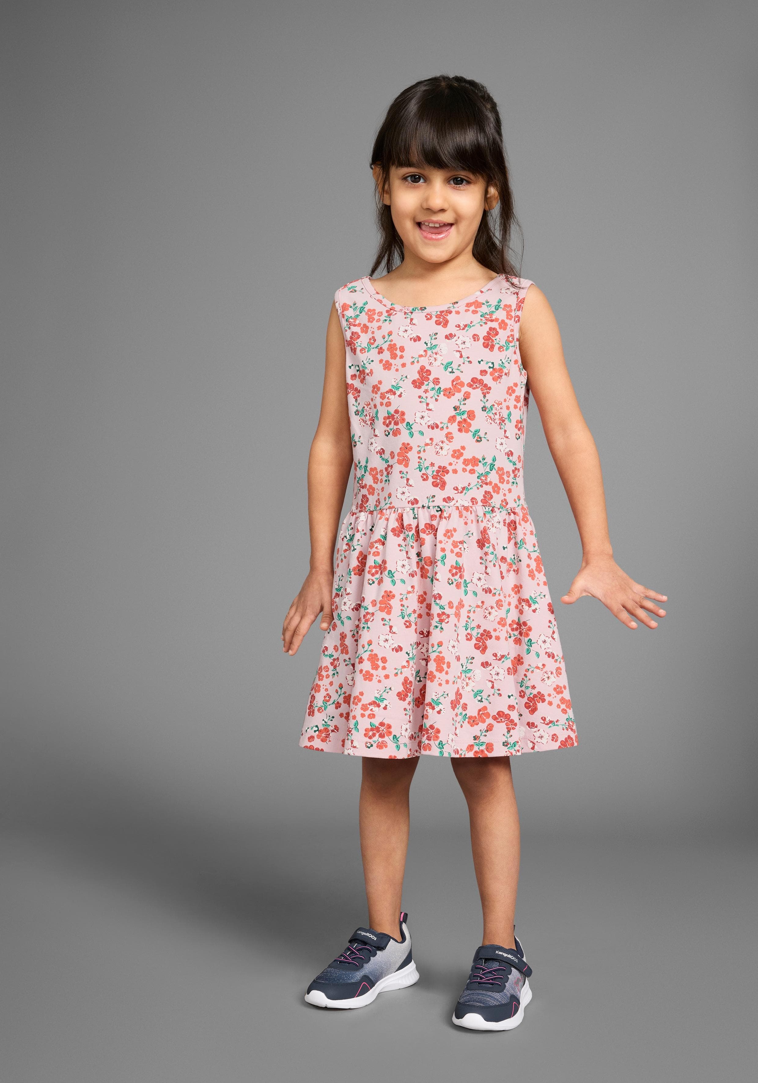 KANGAROOS Jerseykleid Mädchen Rosa Blumenmuster