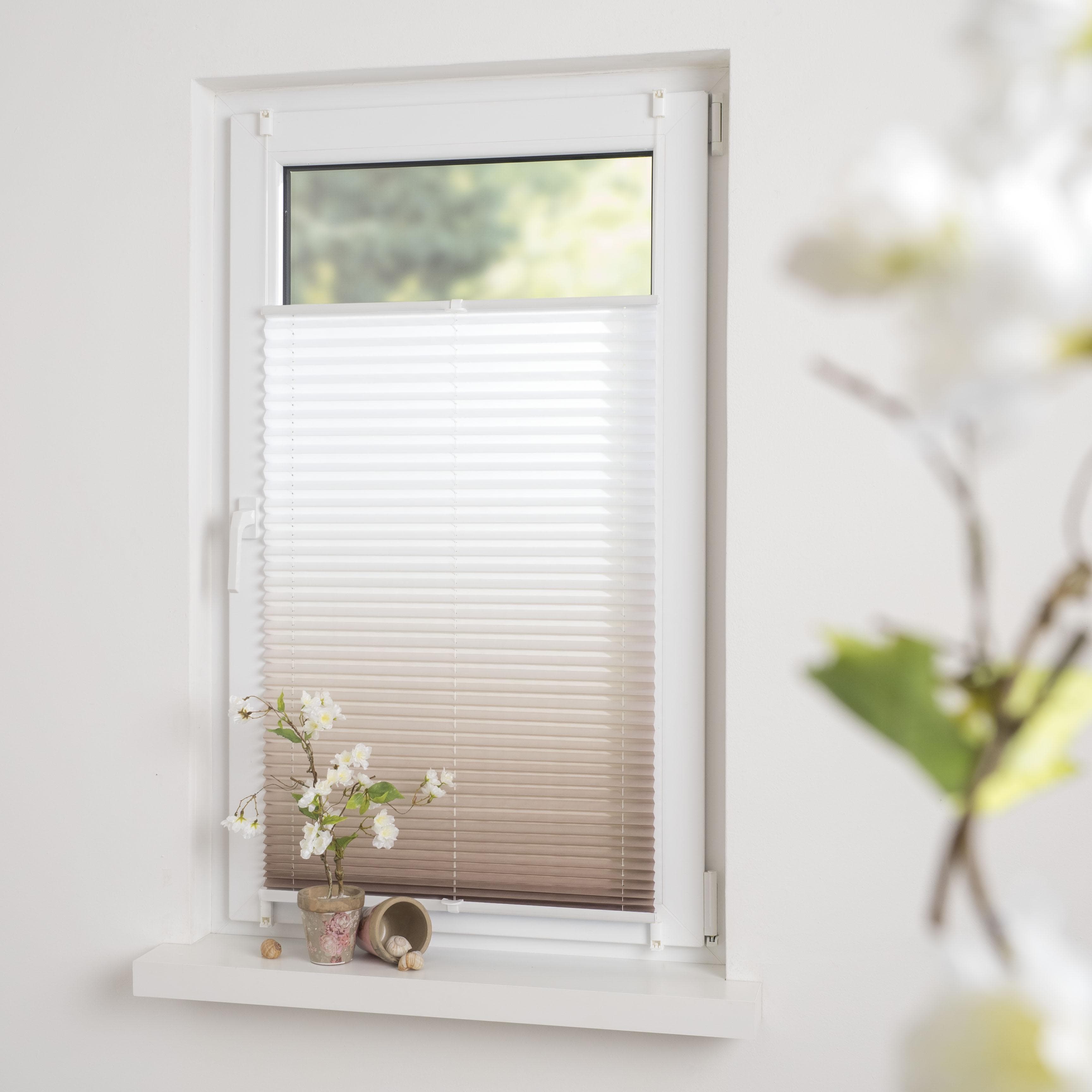 Plissee GARESA Farbverlauf 50x130 cm Beige/Weiß Polyester