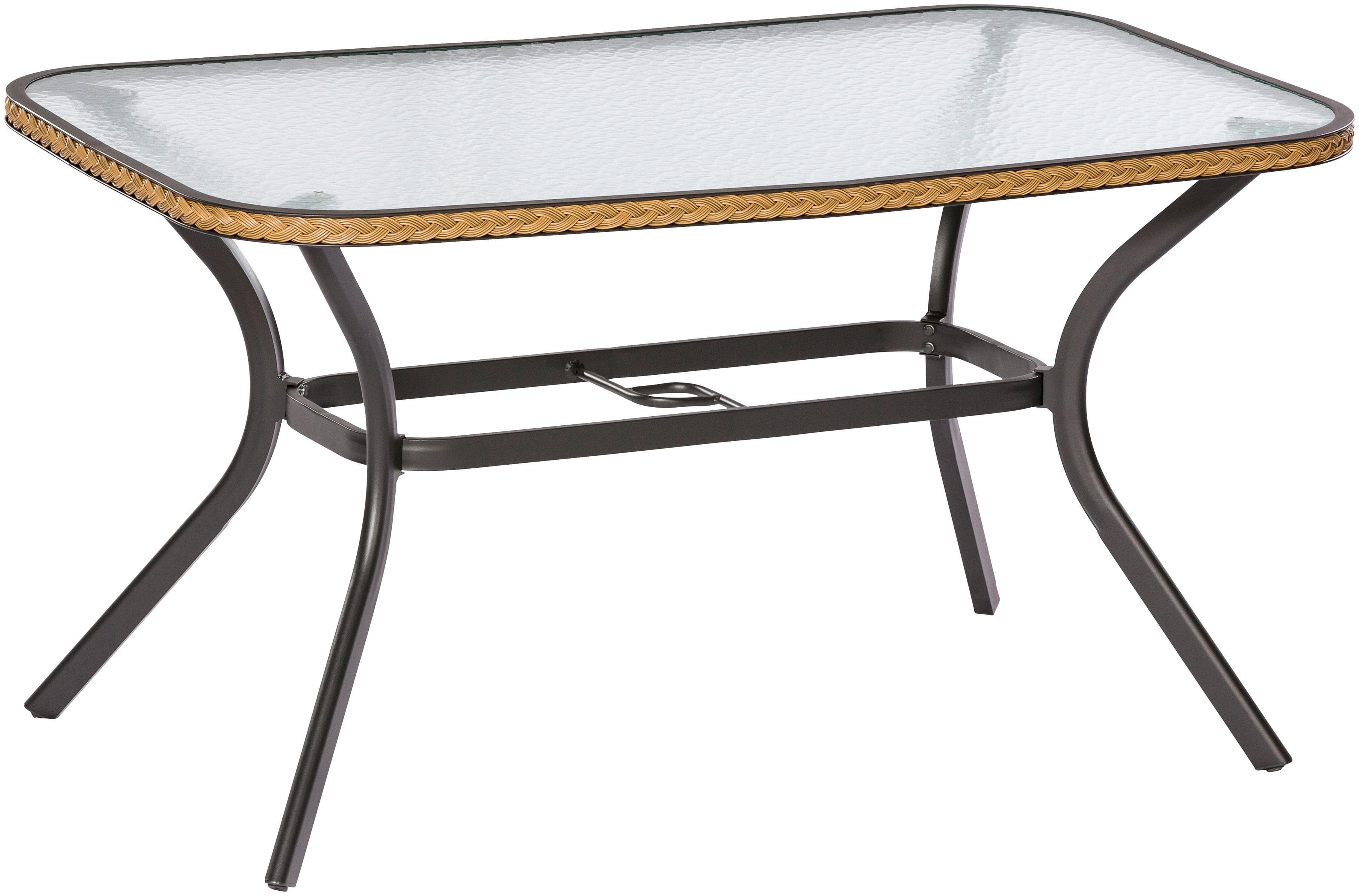 MERXX Gartentisch Ravenna Grau Anthrazit Sicherheitsglas Aluminium