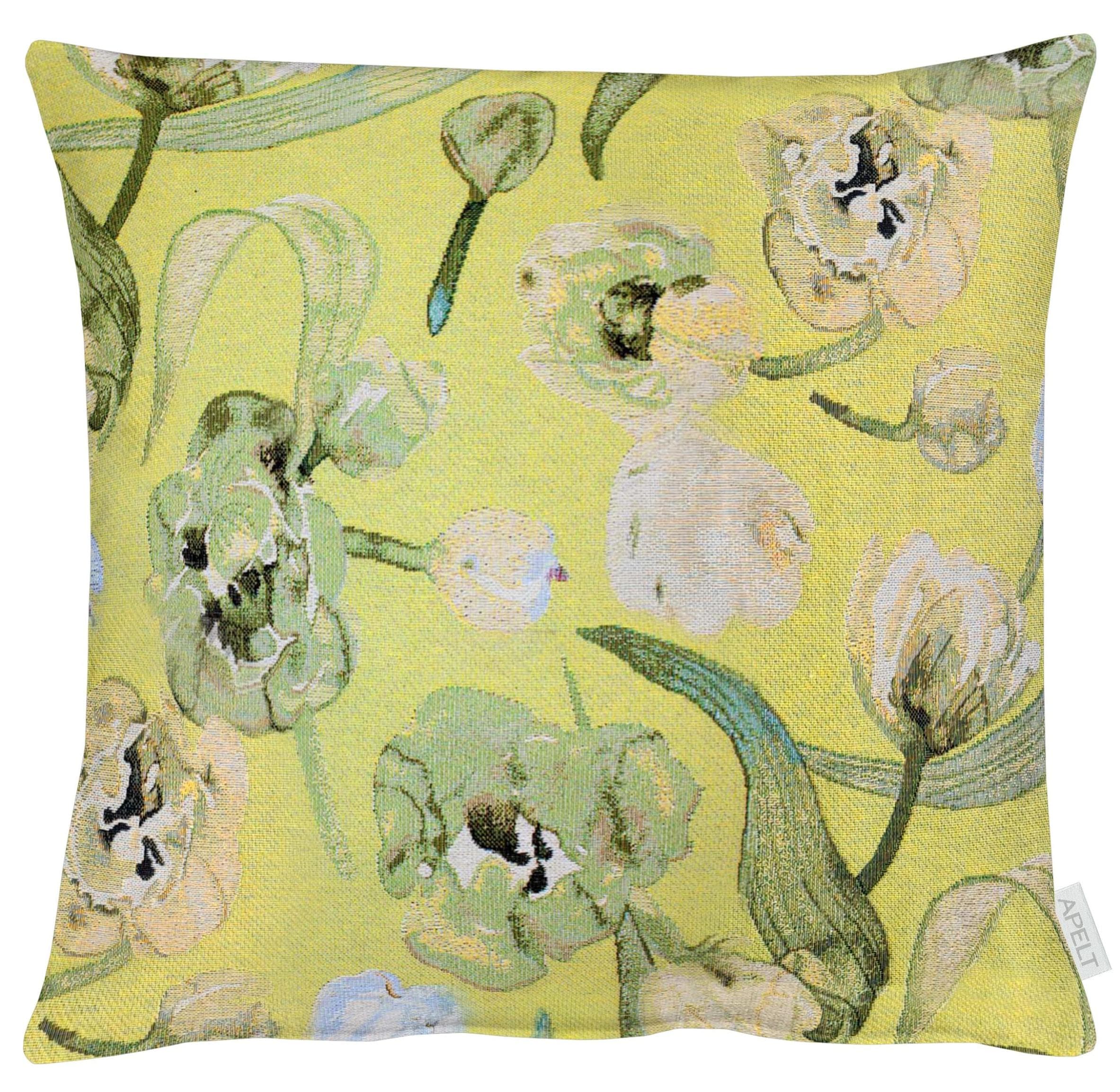 APELT Springtime Dekokissen: Hochwertiger Jacquardstoff mit Blütenmotiven