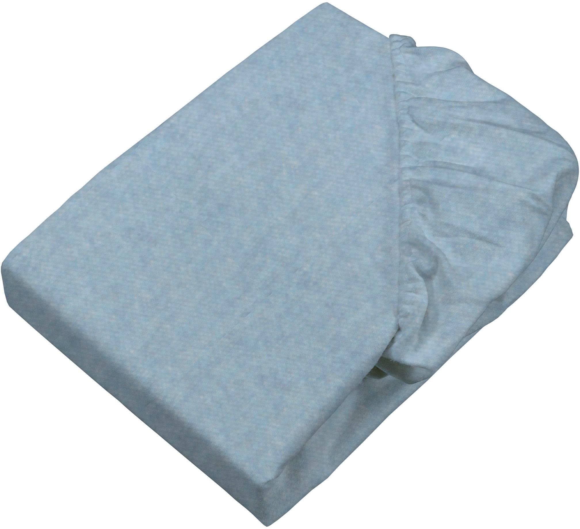 SETEX Feinbiber Melange Spannbettlaken, Jeans Melange, 140x200 cm