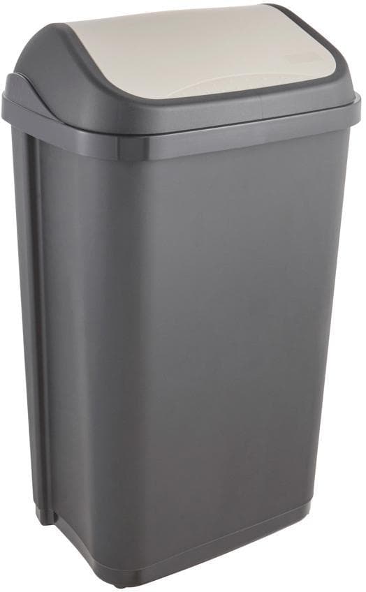 Mülleimer KEEEPER swantje Abfallbehälter mit Schwingdeckel Grau Kunststoff