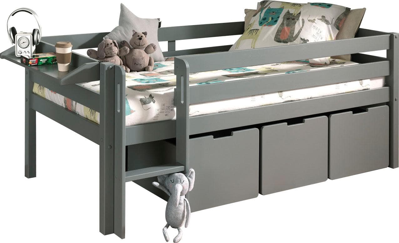 Vipack Natur24 Kinderbett Kojen-Spielbett Kiefer MDF Grau