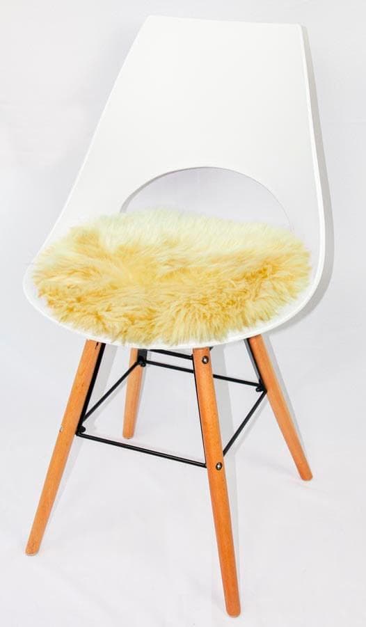 Heitmann Felle Stuhlkissen Lammfell Rund Beige 45cm