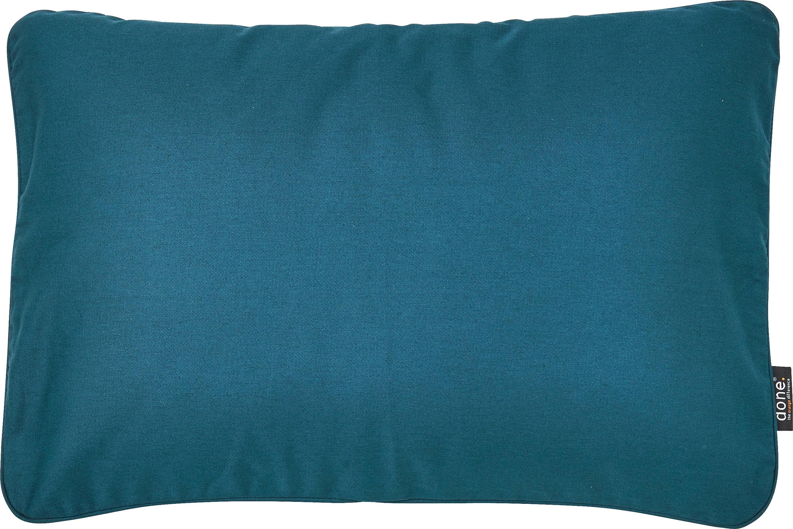 DONE. Dekokissen Uni Blau Petrol Baumwolle Kissenhülle