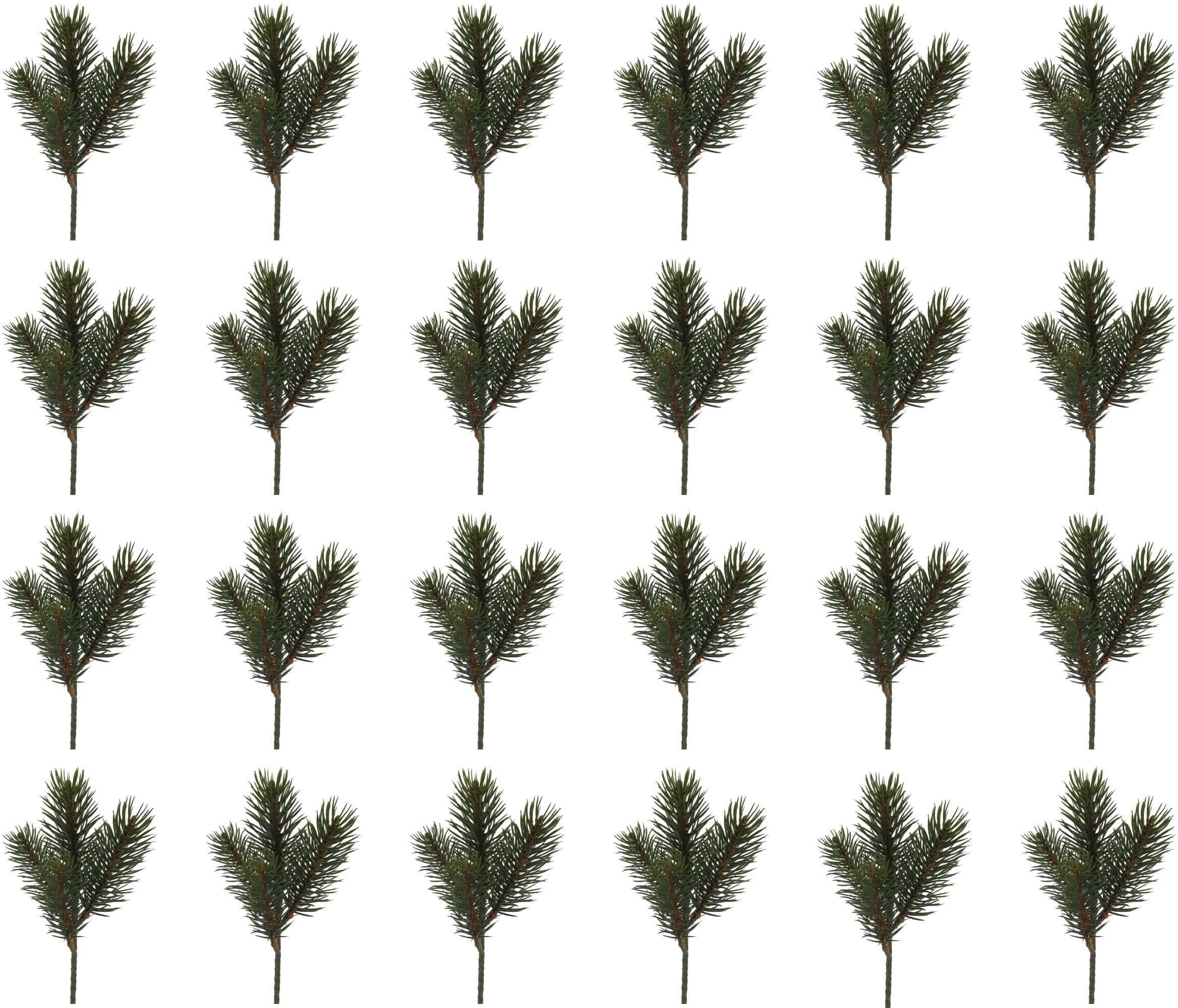 Creativ green Winterliche Kunstpflanze Weihnachtsdeko Tanne Set 24 Stk Grün