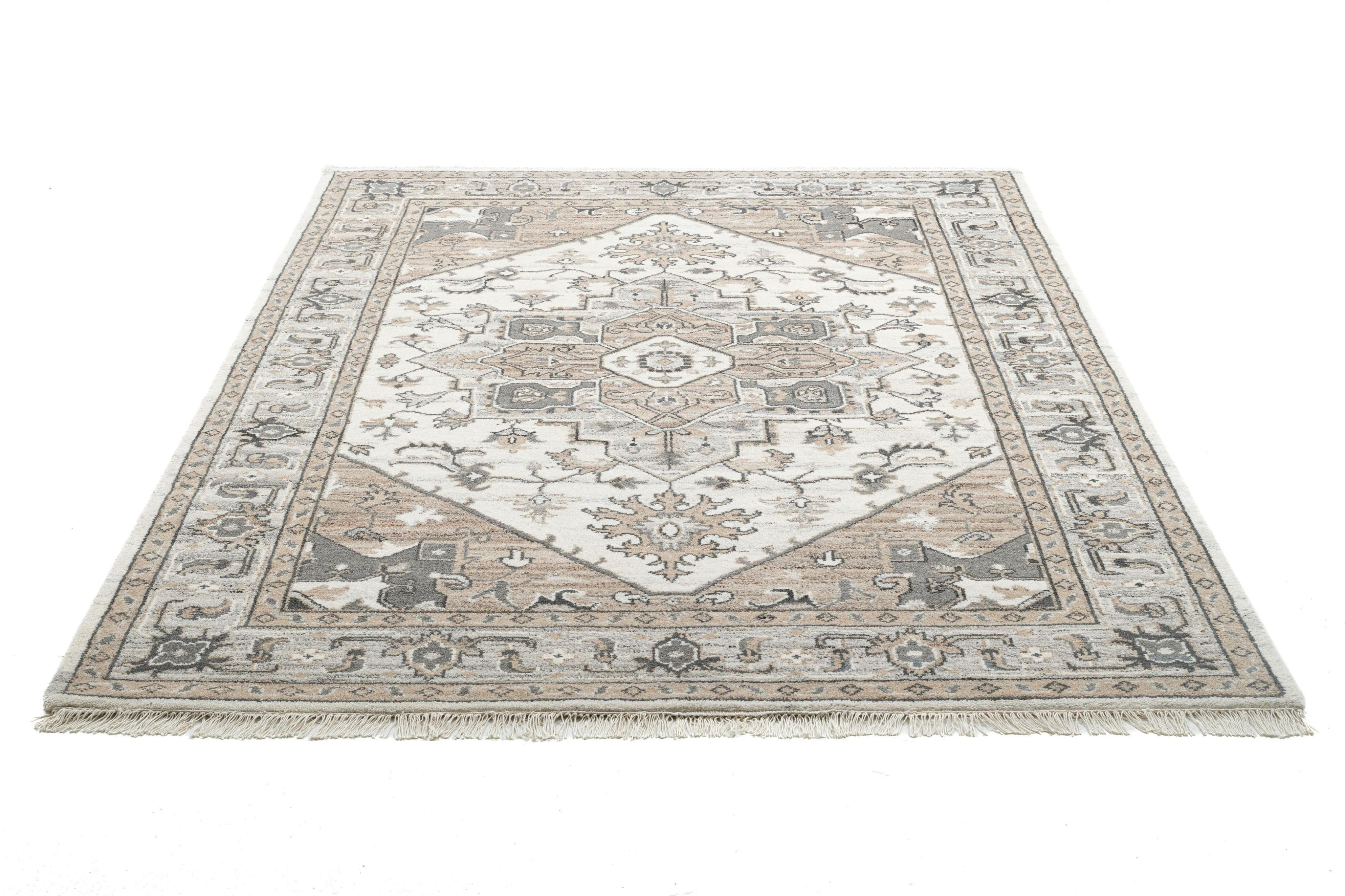 THEKO Wollteppich Versian 877 Beige Orientalisch Handgeknüpft