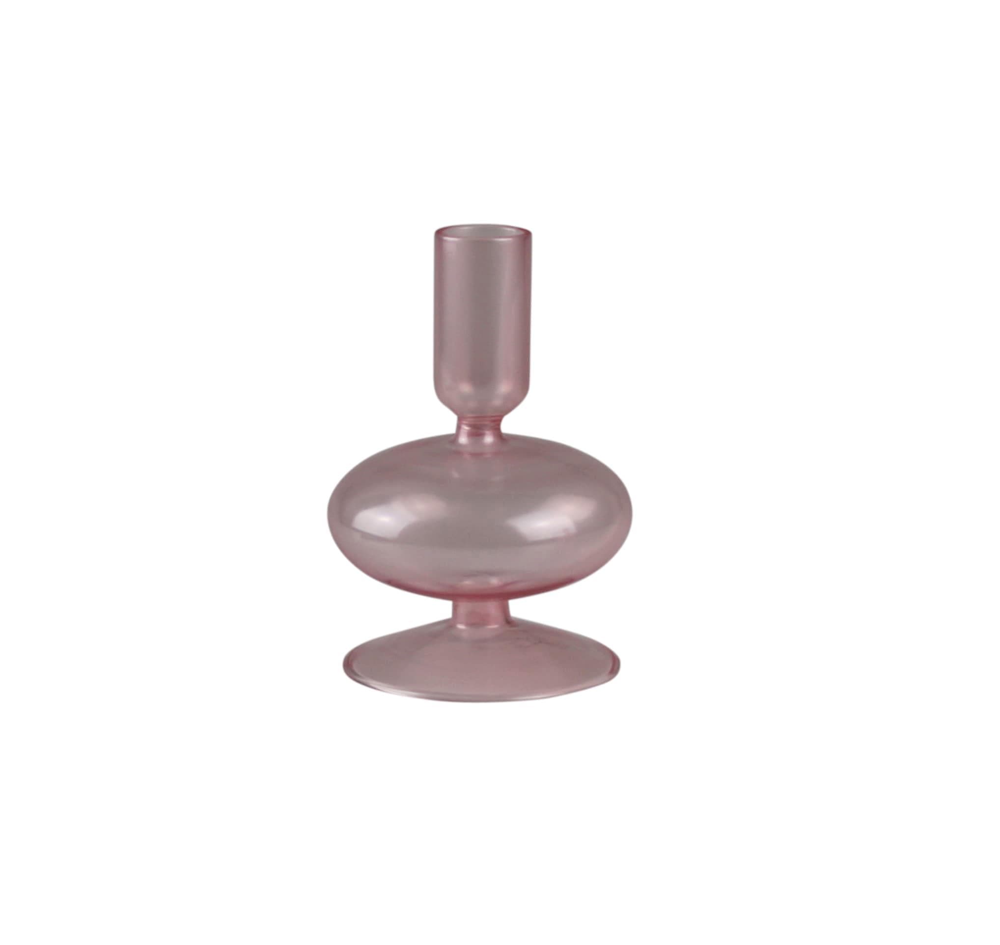 AM Design Kerzenständer Roséfarbenes Glas