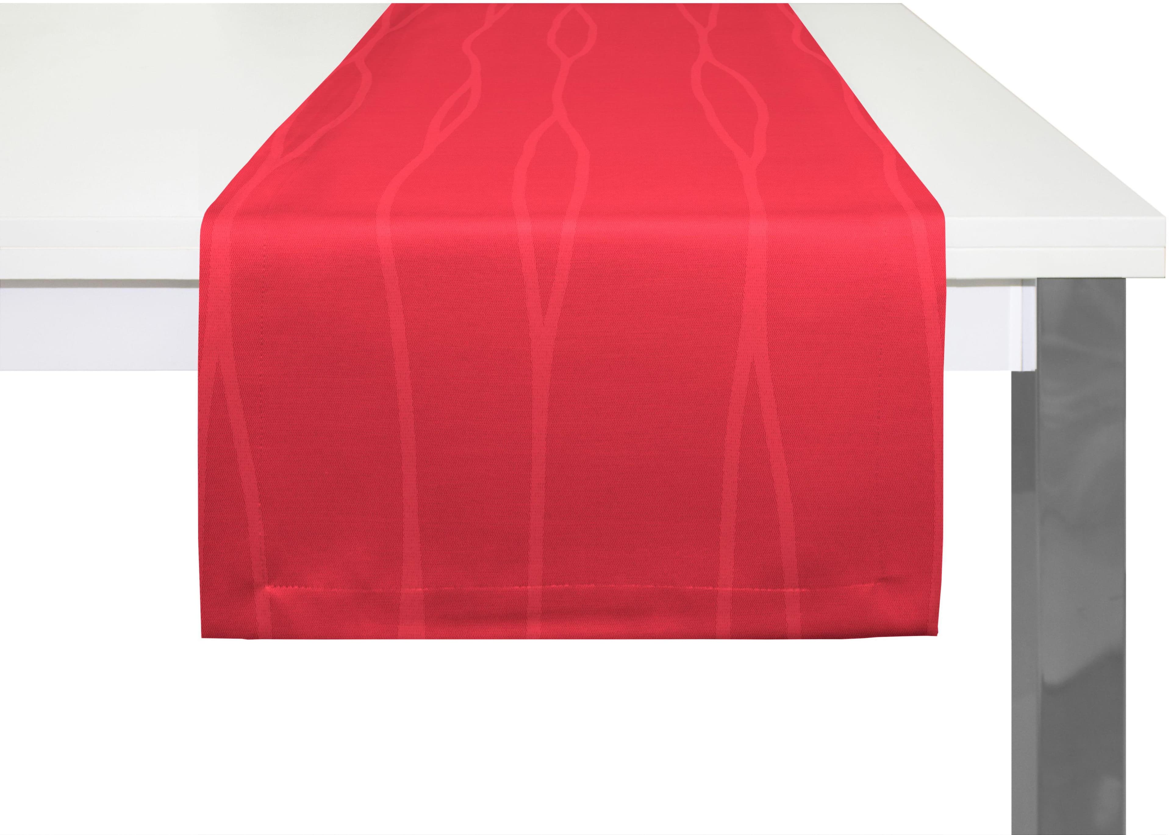 WIRTH Tischläufer LANGWASSER Rot 40x150cm Kunstfaser