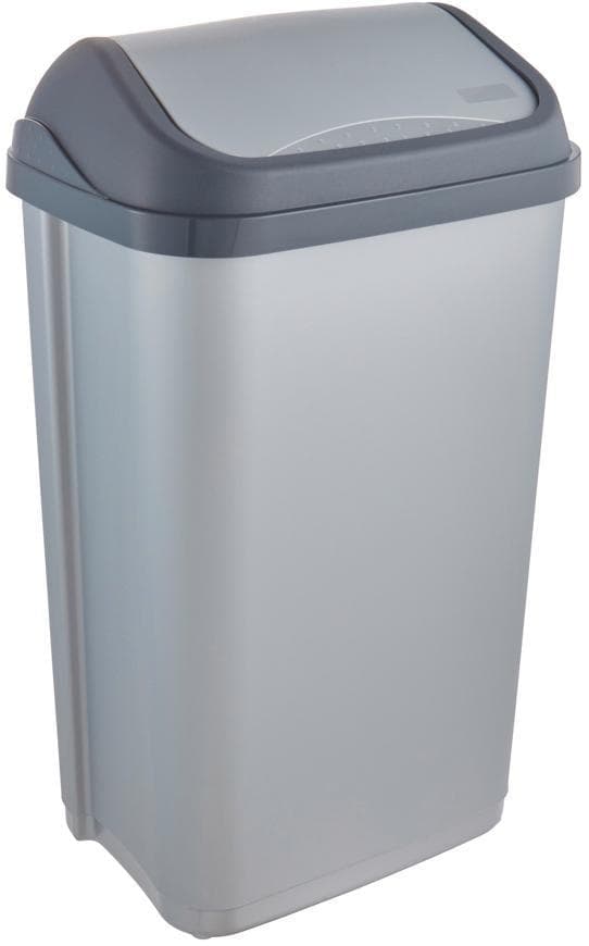 Mülleimer KEEEPER "swantje" mit Schwingdeckel Silber 50 l