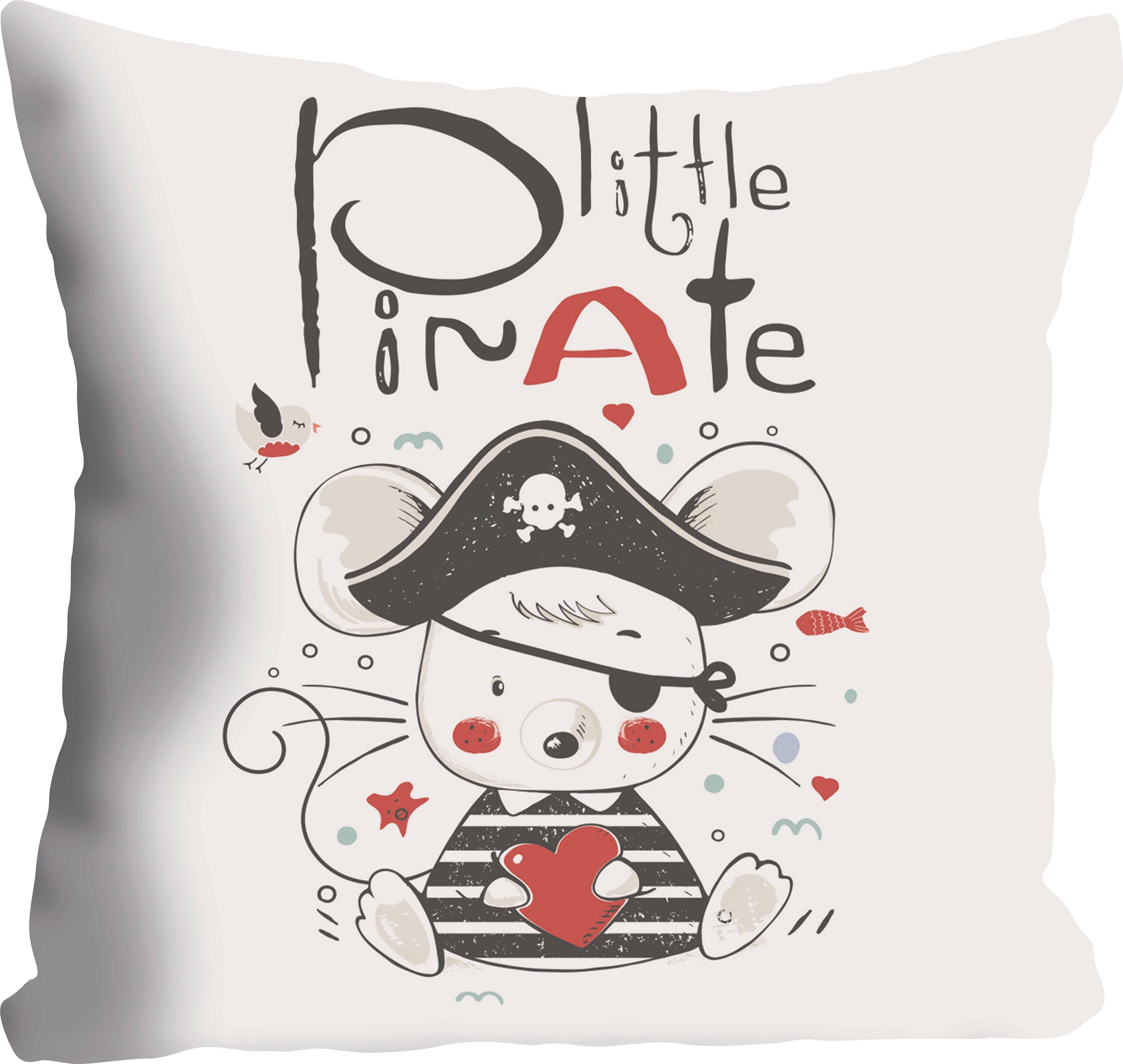 QUEENCE Dekokissen Little Pirate Bunt Kinderzimmer Kissenhülle
