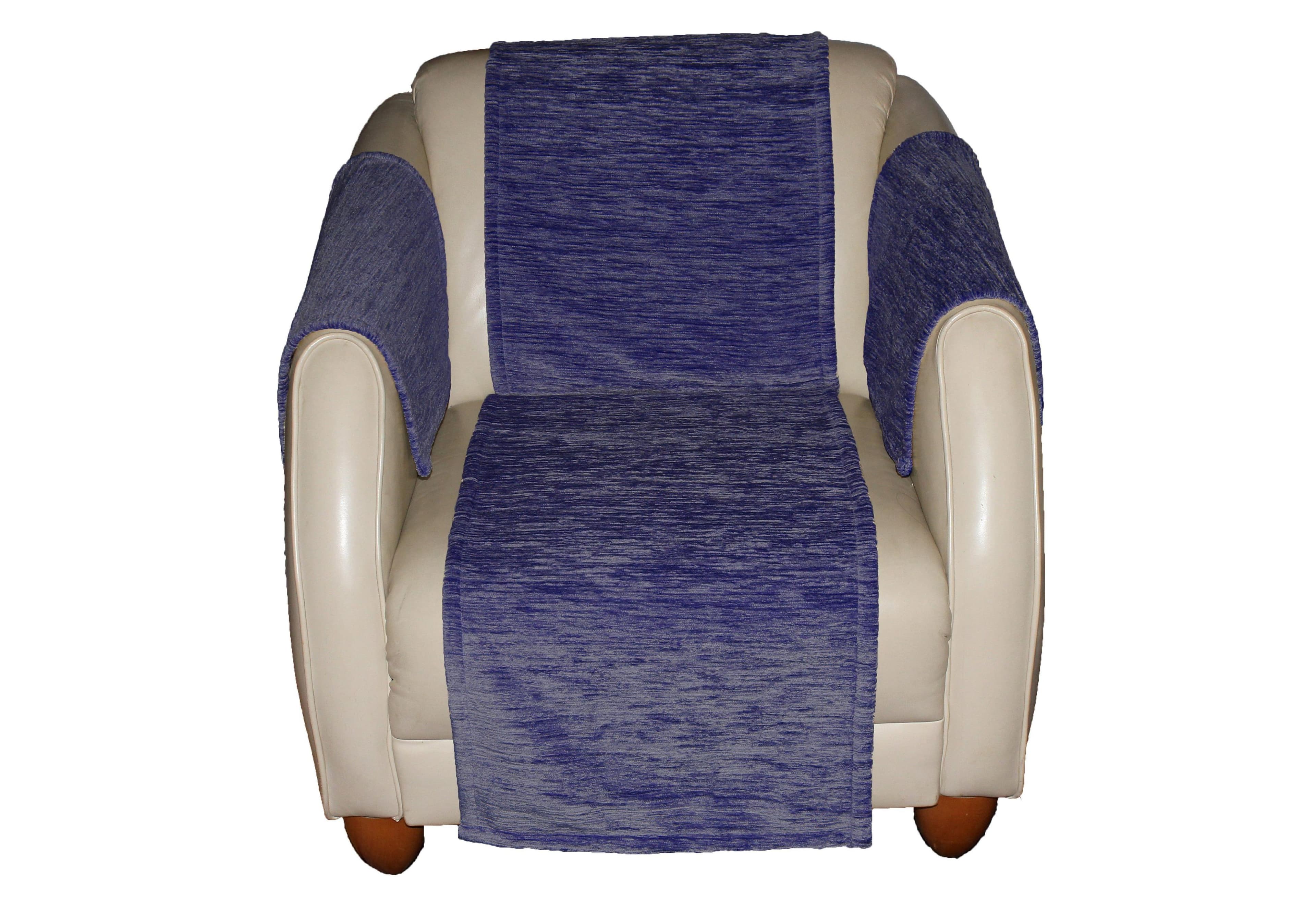 WIRTH Sofahusse Miriam 2er Set Blau Kunstfaser Armlehnenschoner