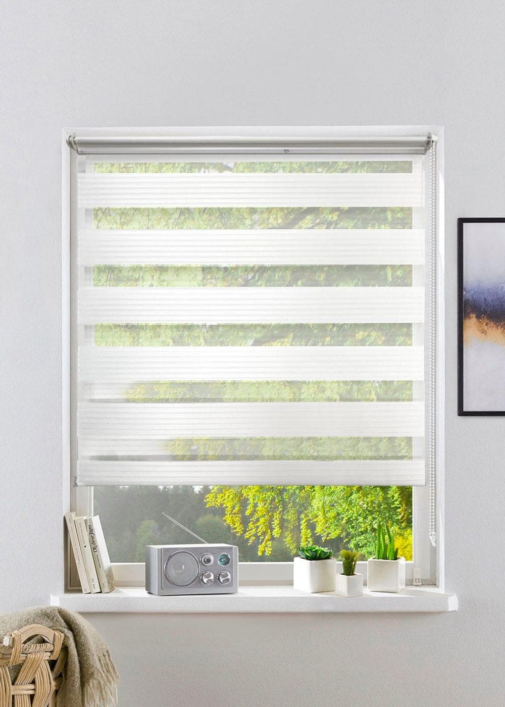 Doppelrollo MY HOME MILO Streifenmuster Weiß