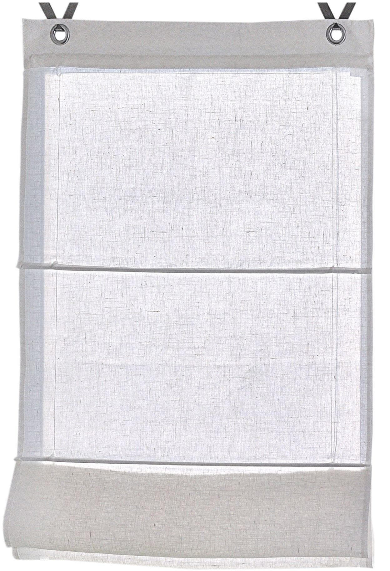 Raffrollo KUTTI "Metis" Gr. 3 Weiß 100% Leinen