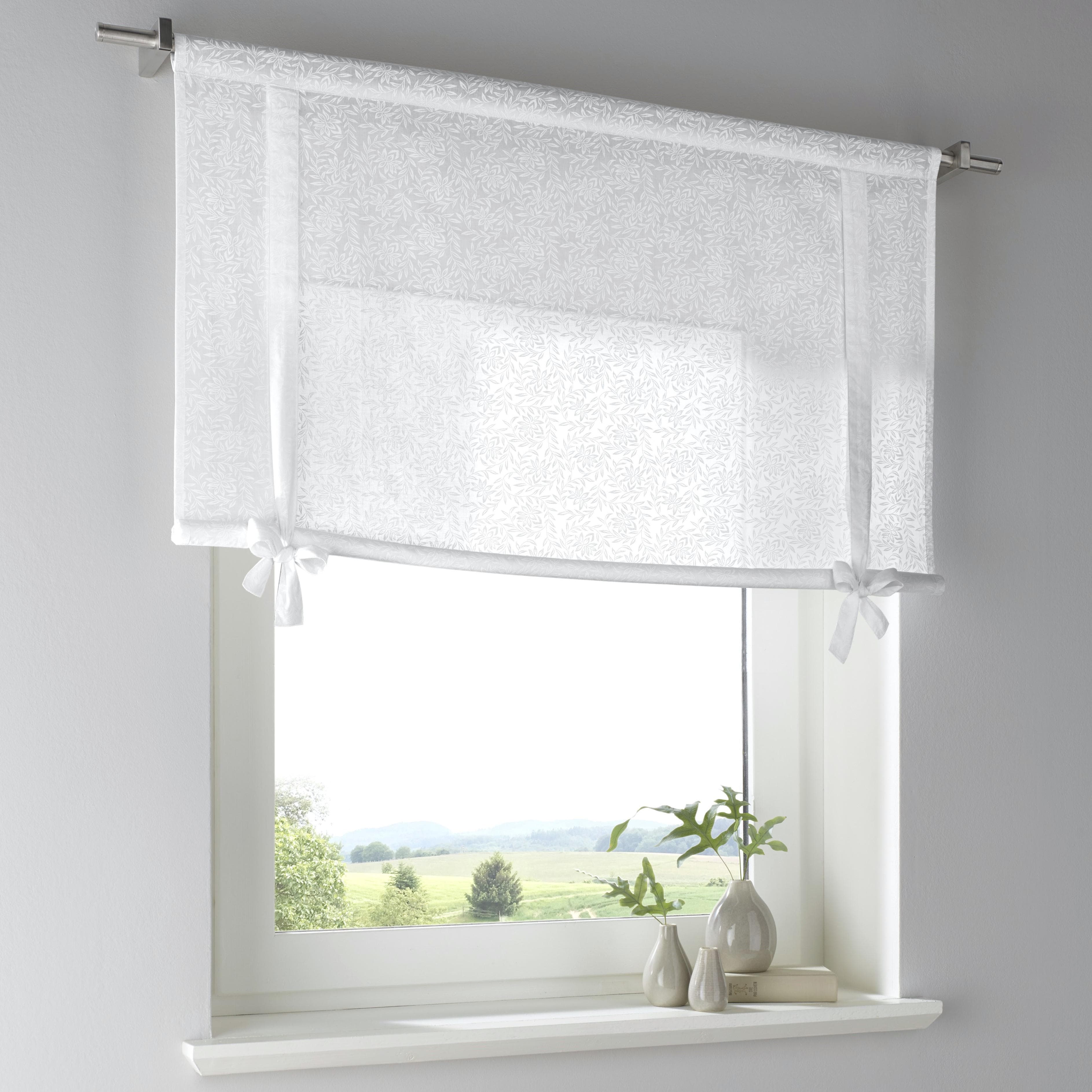 Raffrollo KUTTI Lille Gr. 5 Weiß Baumwolle Voile