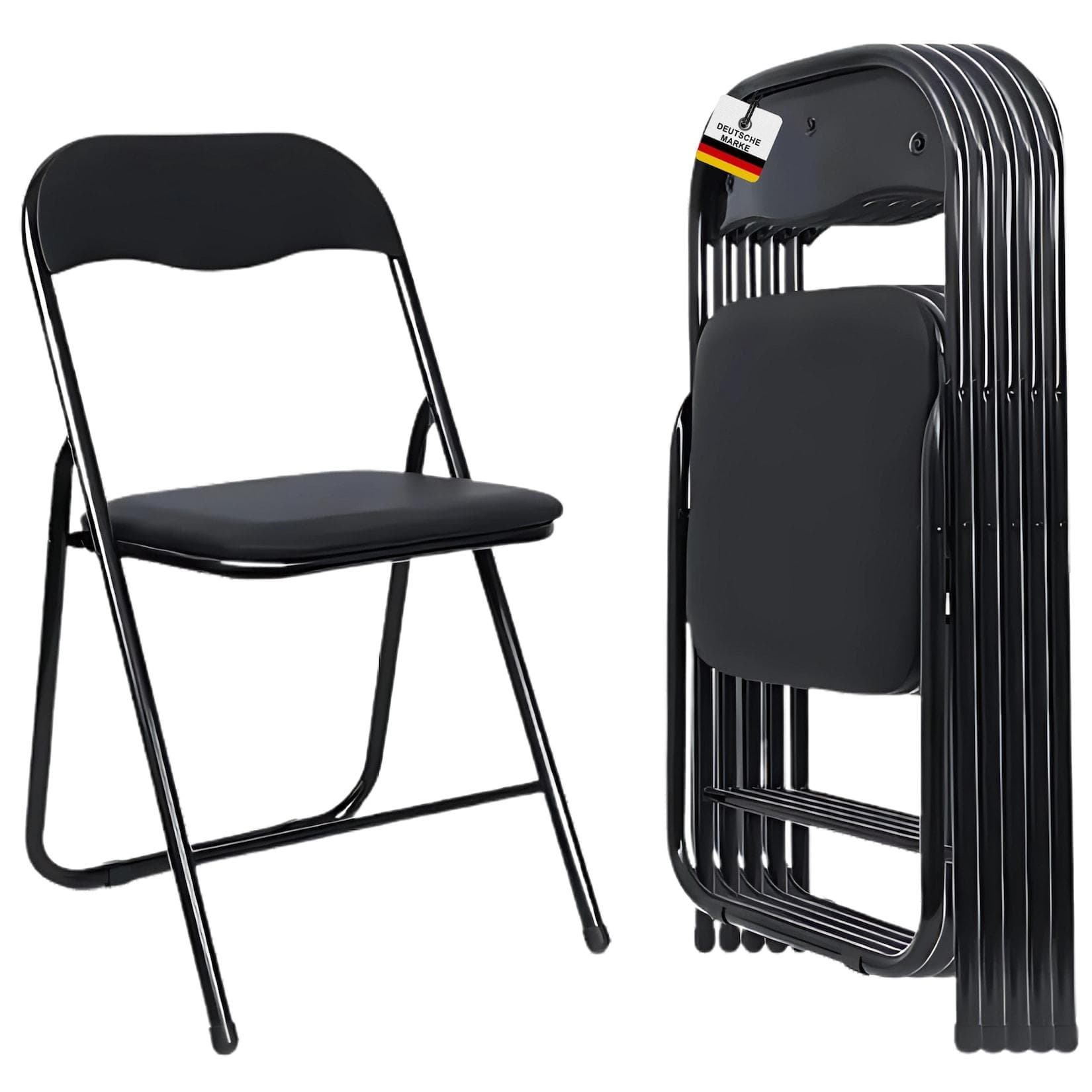 Albatros Manitu Klappstuhl Schwarz 4er Set Metallrahmen