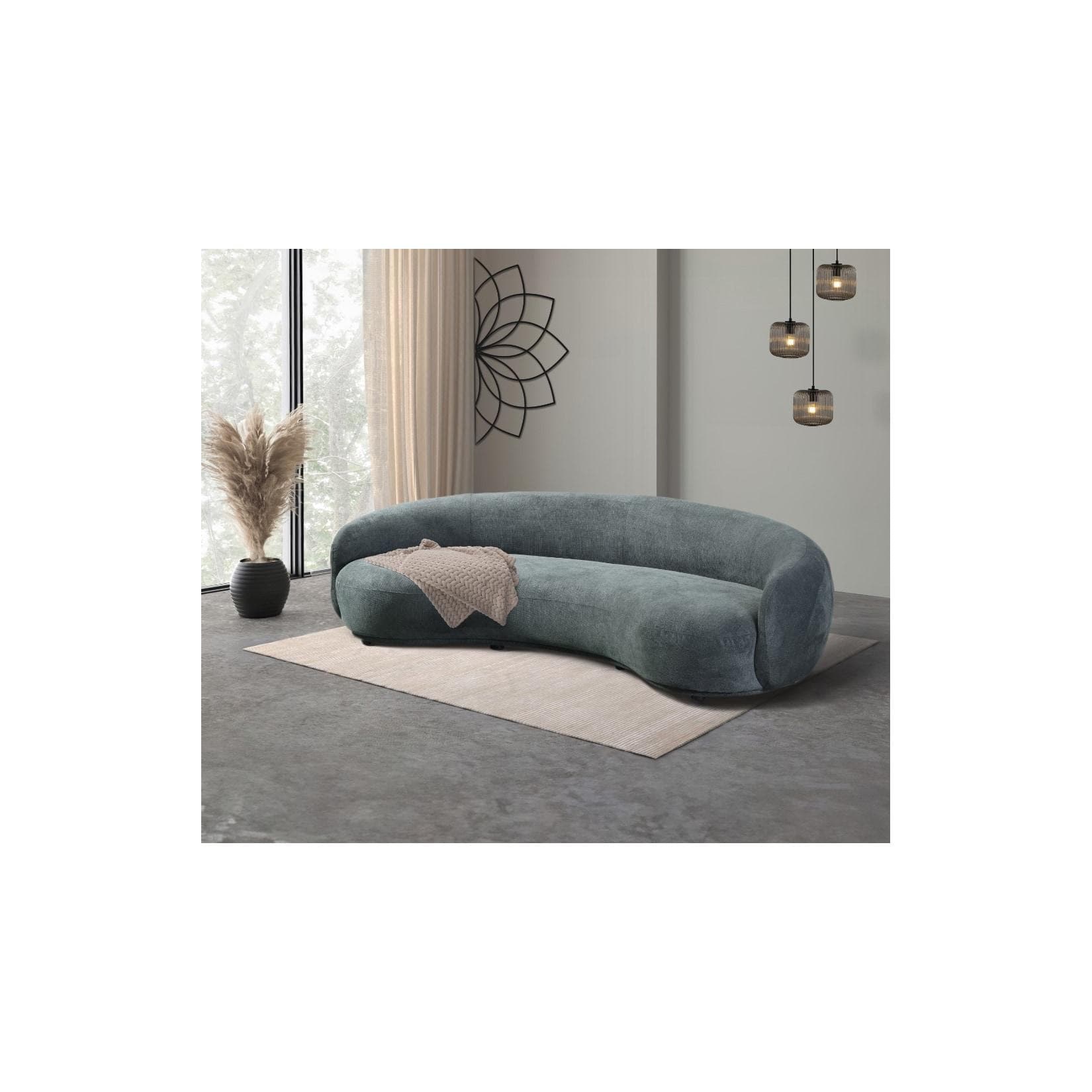 Dunkelgrünes CASARA Sofa | Modernes 3-Sitzer Sofa für das Wohnzimmer