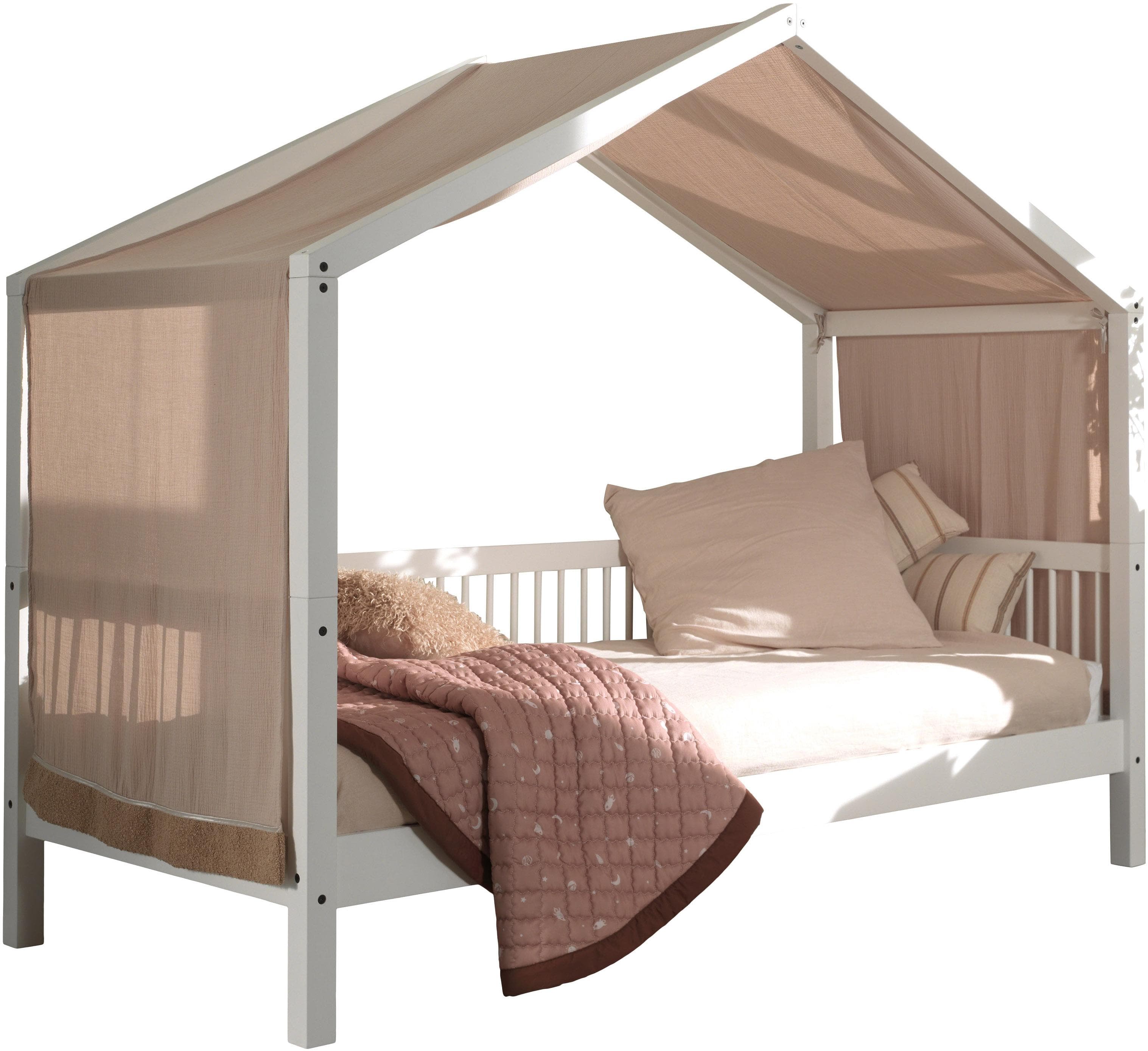 Home Affaire Forrest Hausbett: Weiß Lackiert, Umbaubar, Textilhimmel