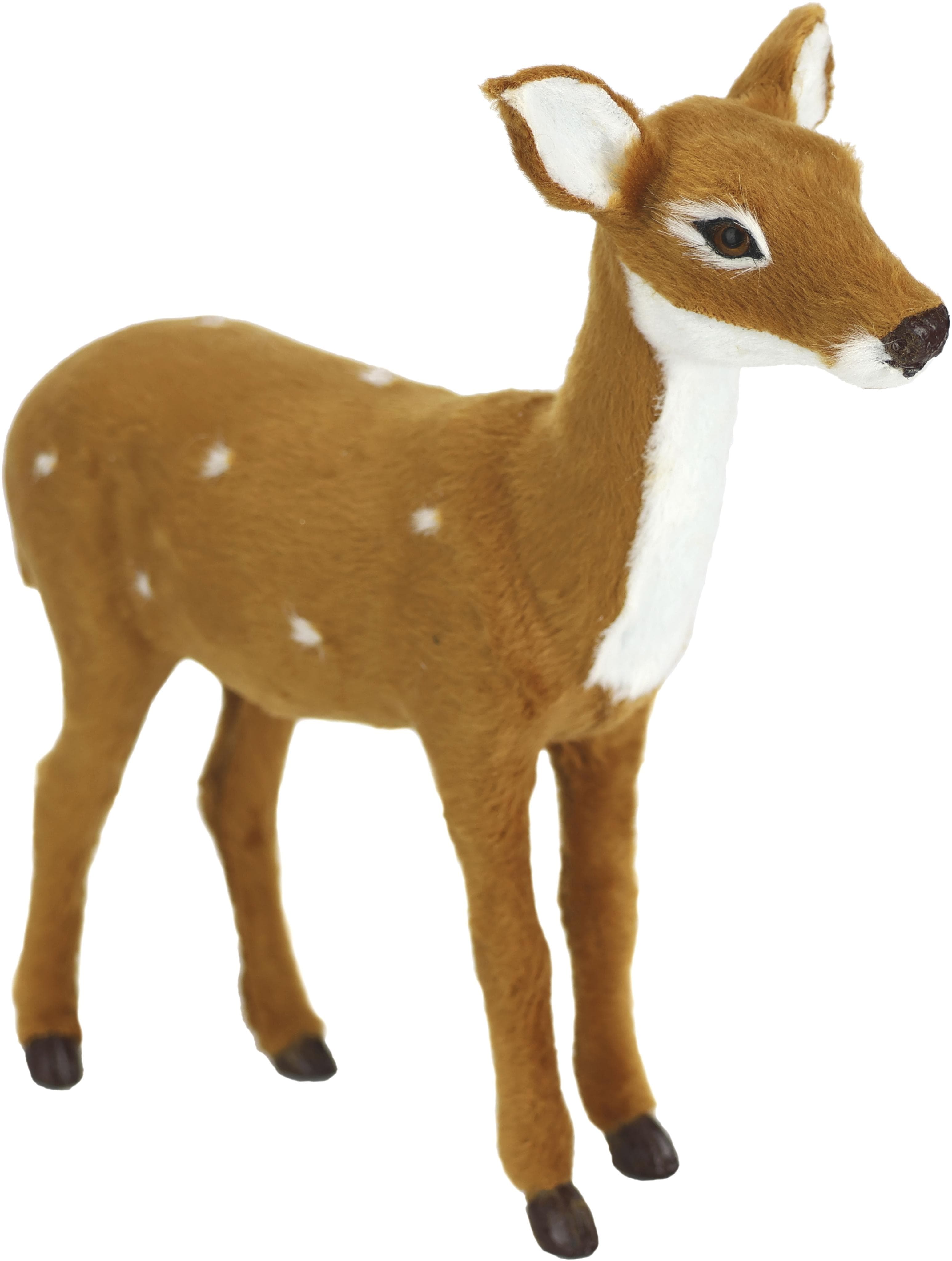 I.GE.A. Tierfigur Reh aus Kunstfell Braun Dekofigur