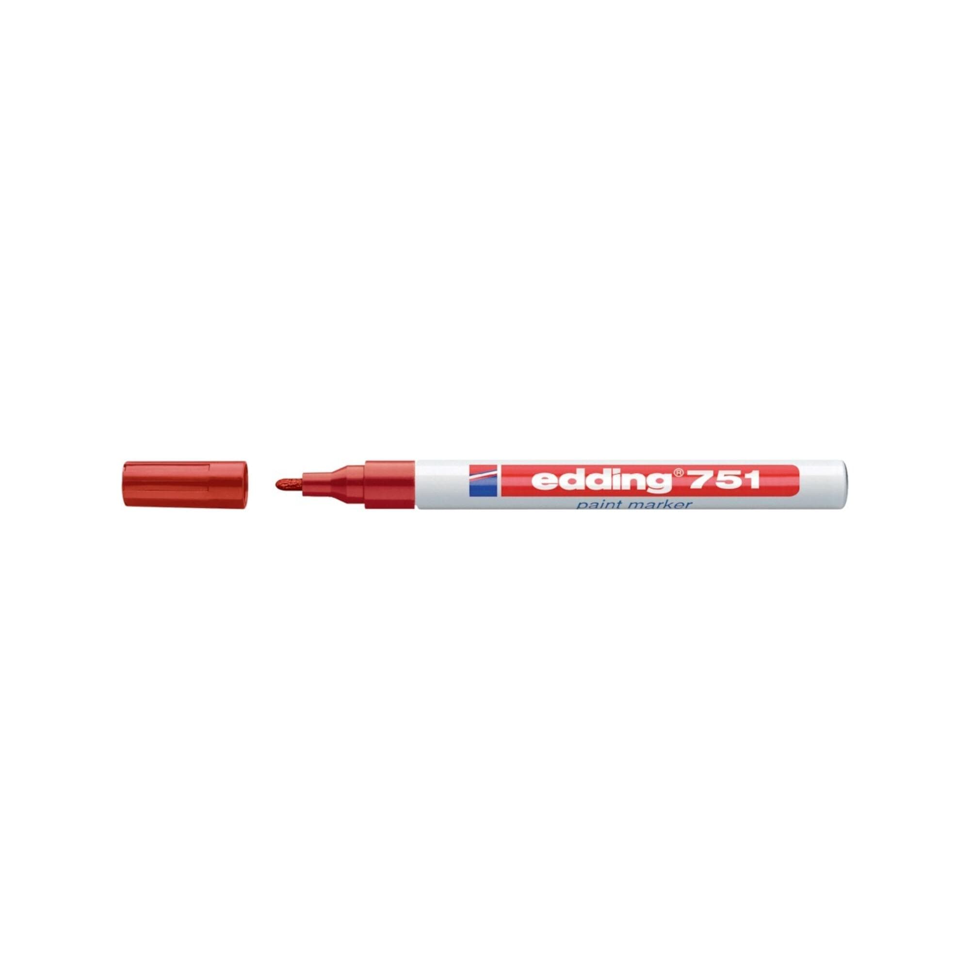 edding Lackmarker 751 4-751002 1-2mm Rundspitze permanent rot