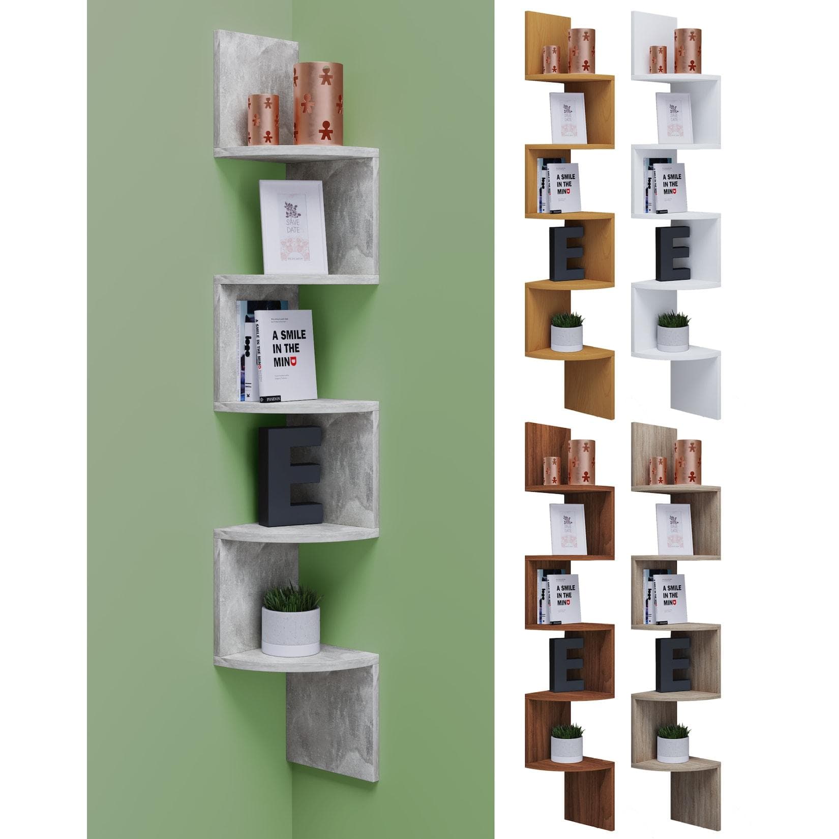 VCM Wandregal Holz Mintis Eckregal