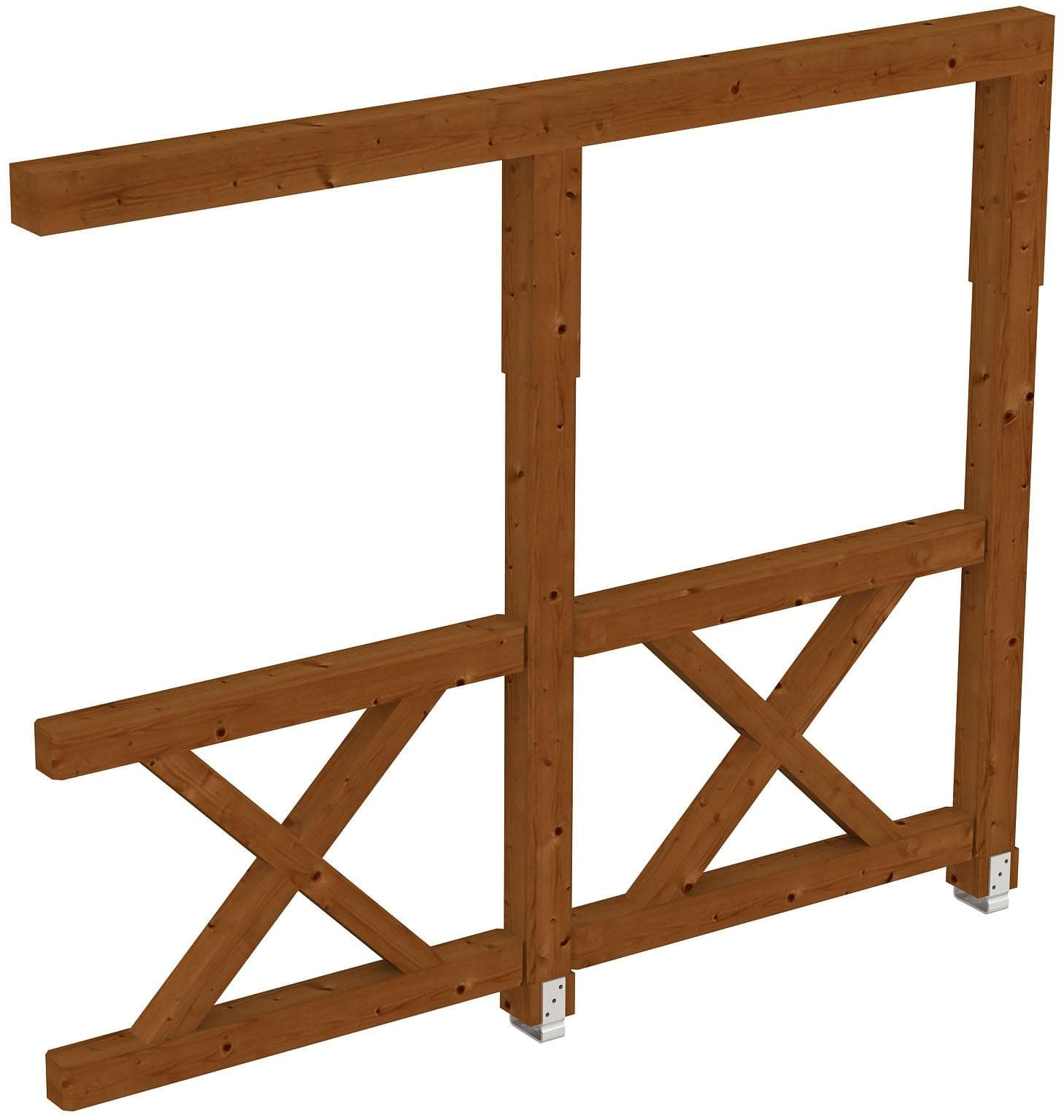 Carport-Seitenwand SKANHOLZ Andreaskreuz Braun Nussbaum 255x210 cm Holzwerkstoff
