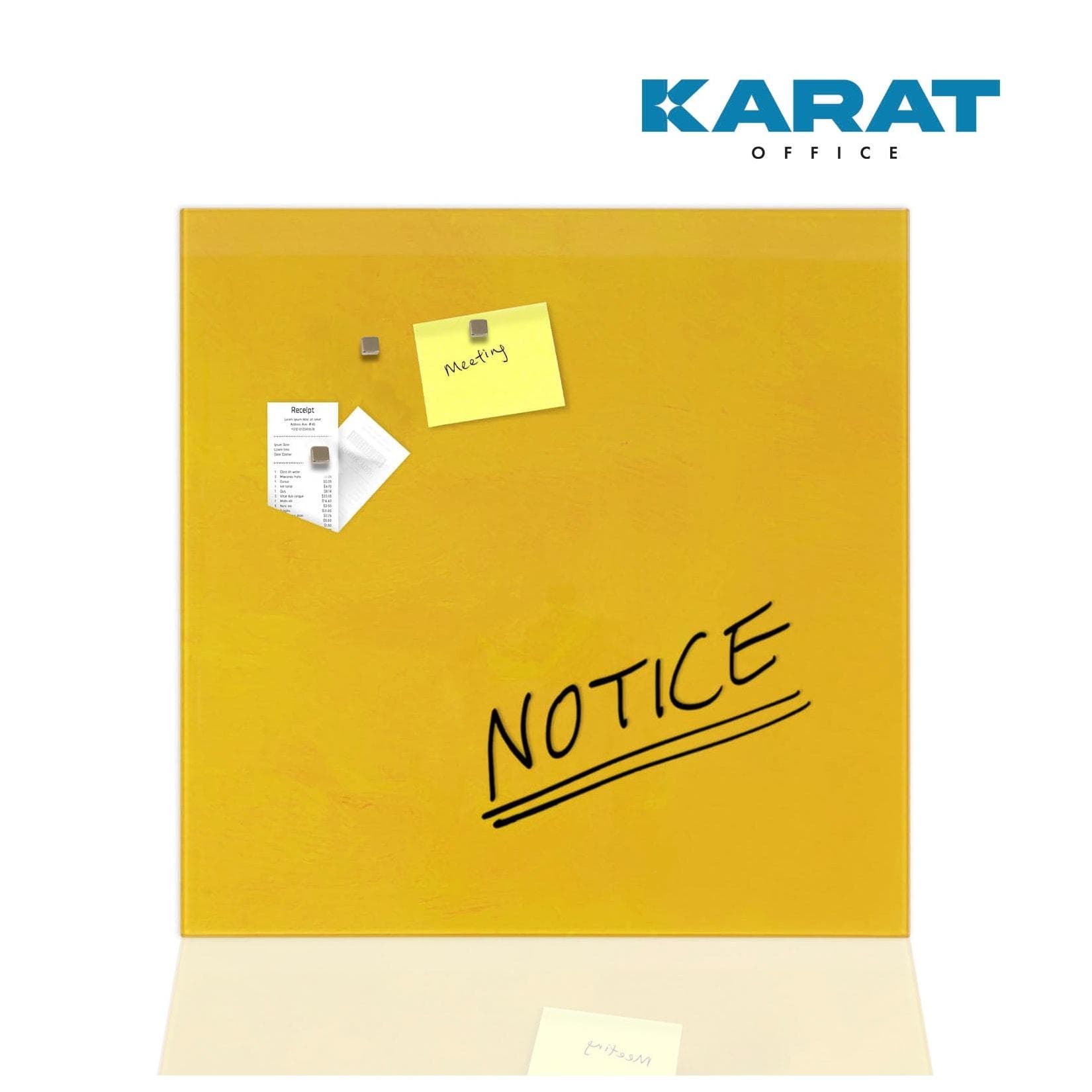 Karat Office Design-Glas-Memoboard Print Gelb