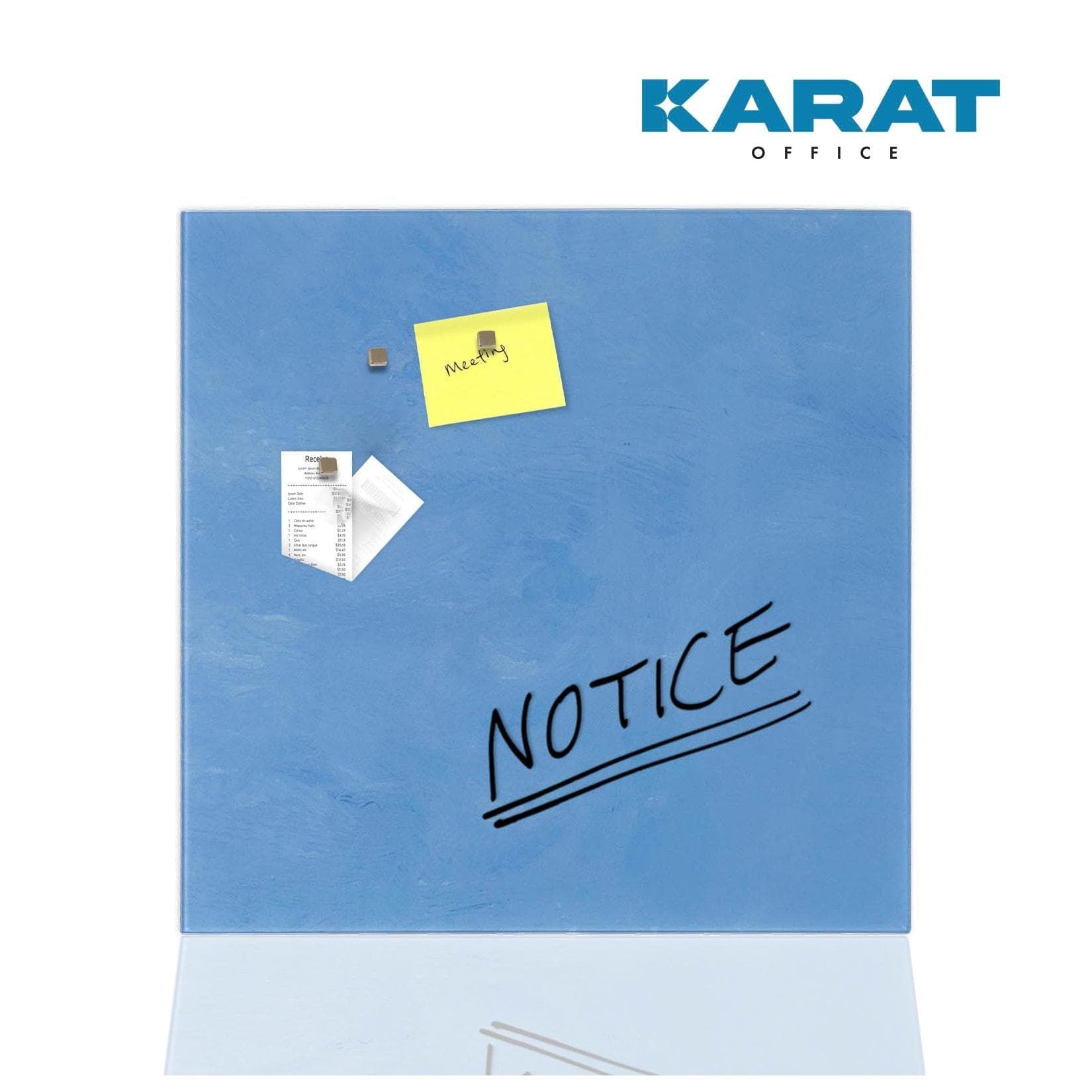 Karat office Design-Glas-Memoboard Print Blau