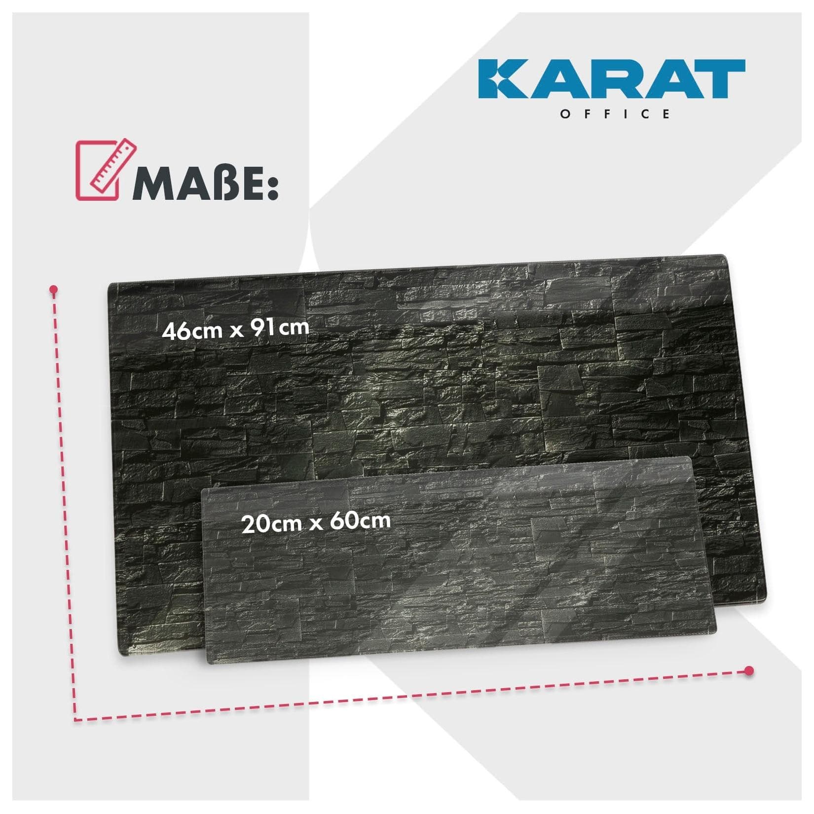 Karat office Design-Glas-Memoboard Stone Schwarz