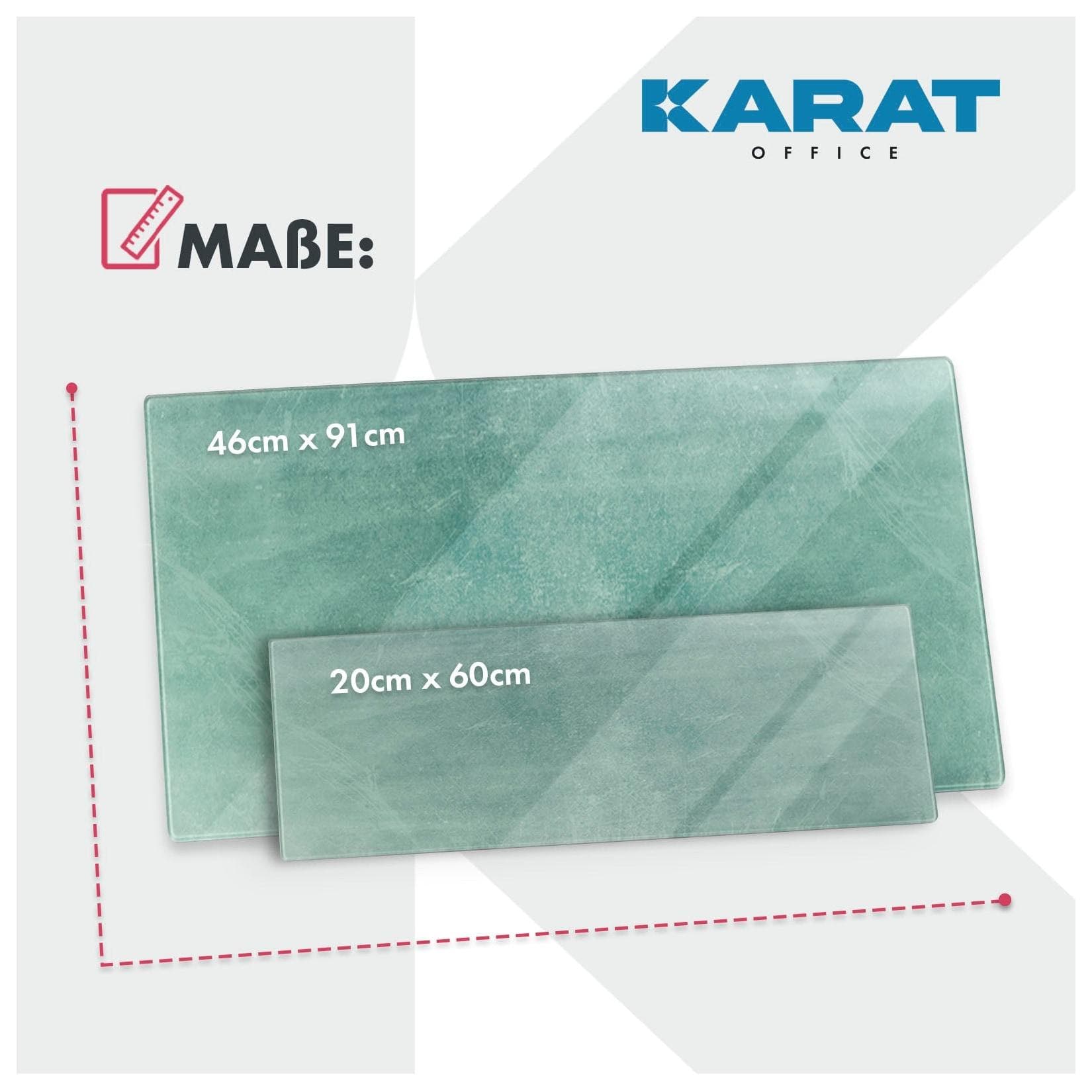 Karat office Design-Glas-Memoboard Brush Grün