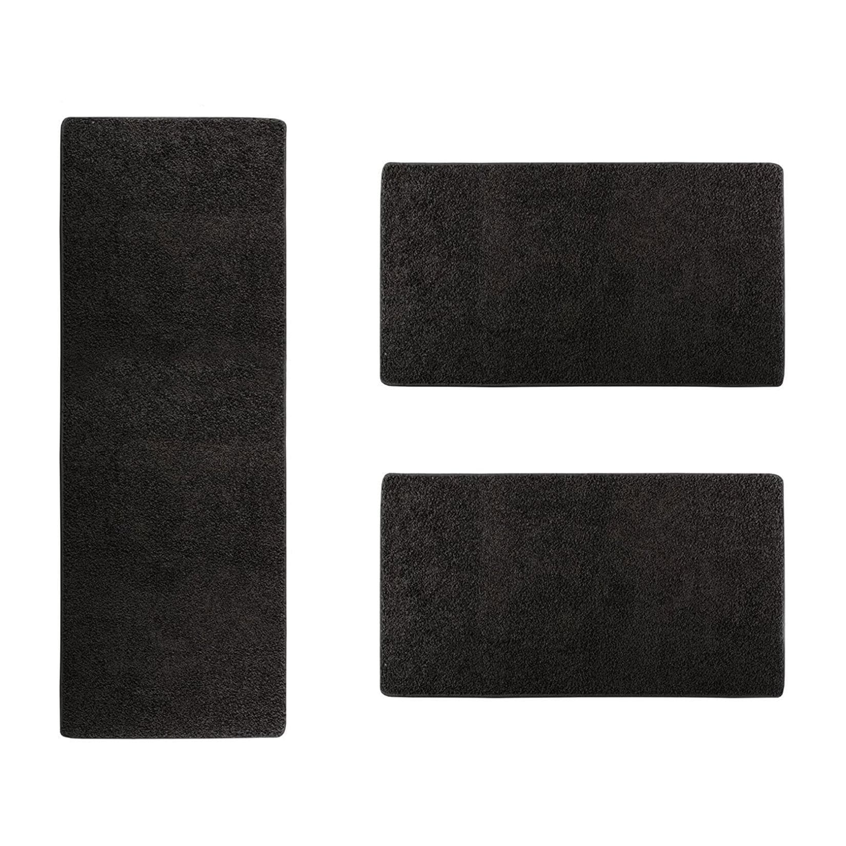 Karat Bettumrandung Barcelona Schwarz 3-teiliges Teppichläufer-Set