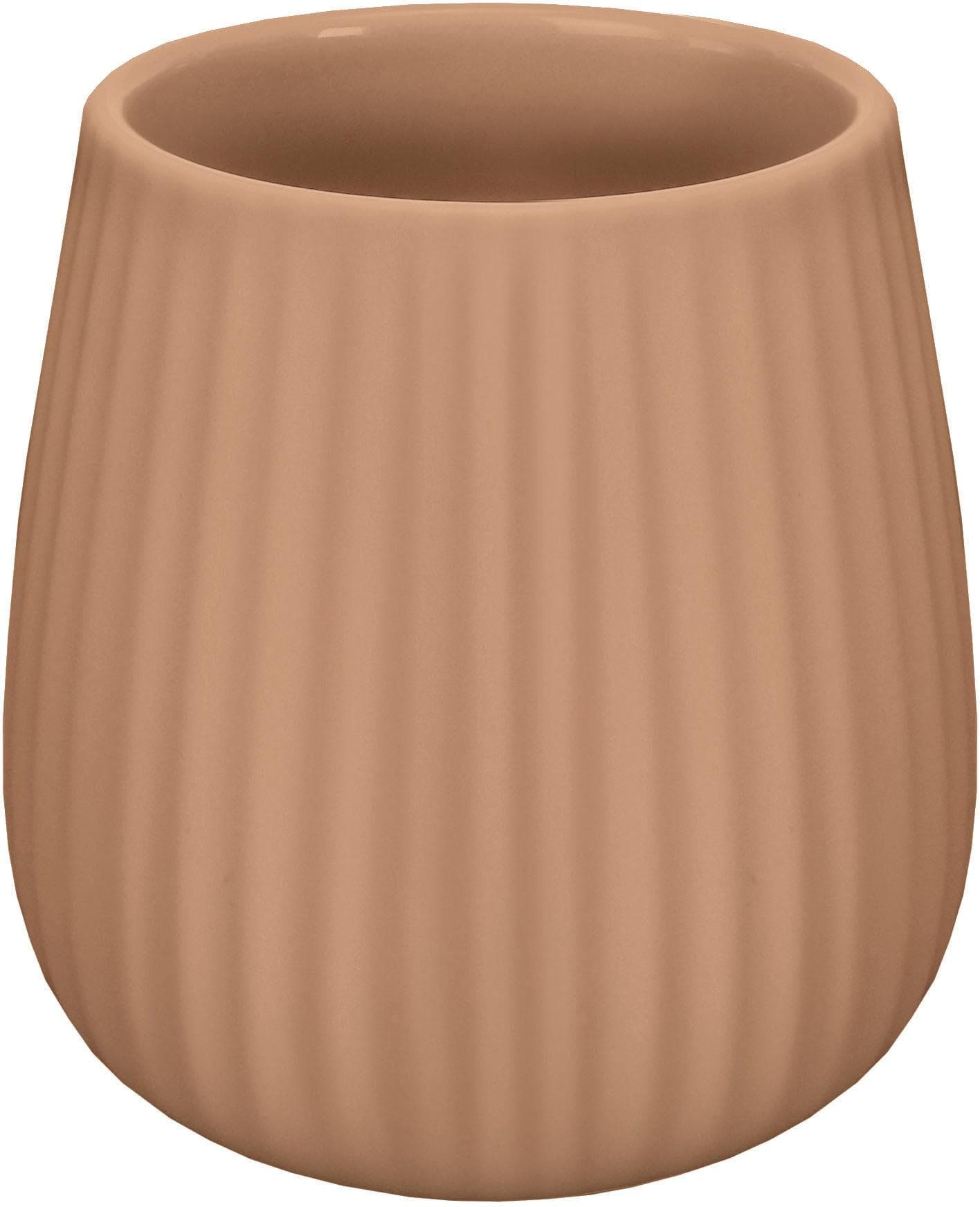 Zahnputzbecher Kleine Wolke Groove Braun Cappuccino Steinzeug